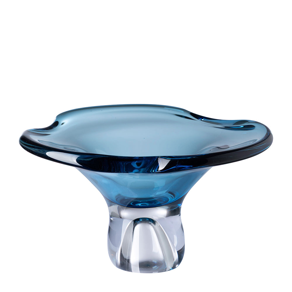 VALA Schale auf Fuß blau
