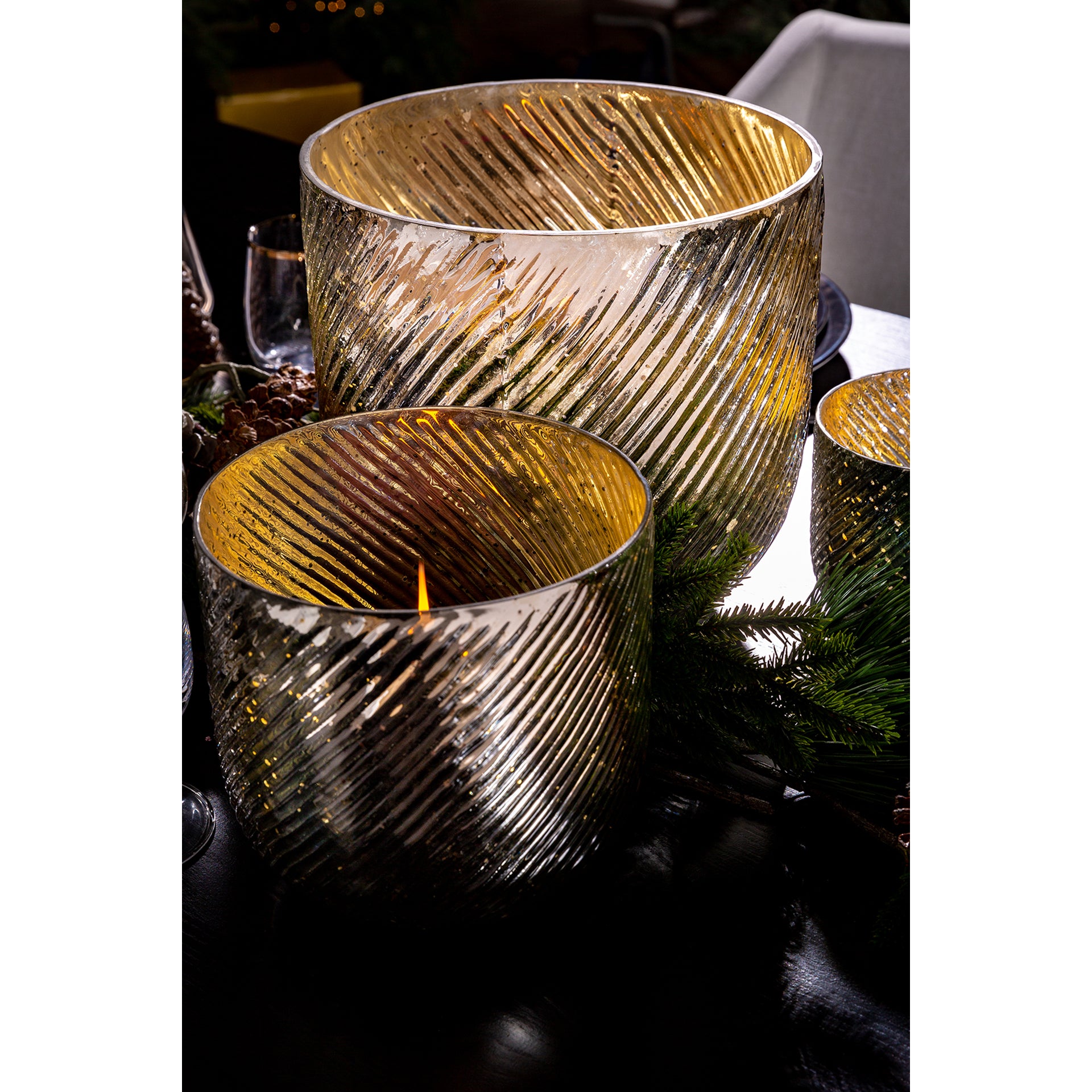 VICKY Windlicht antik silber