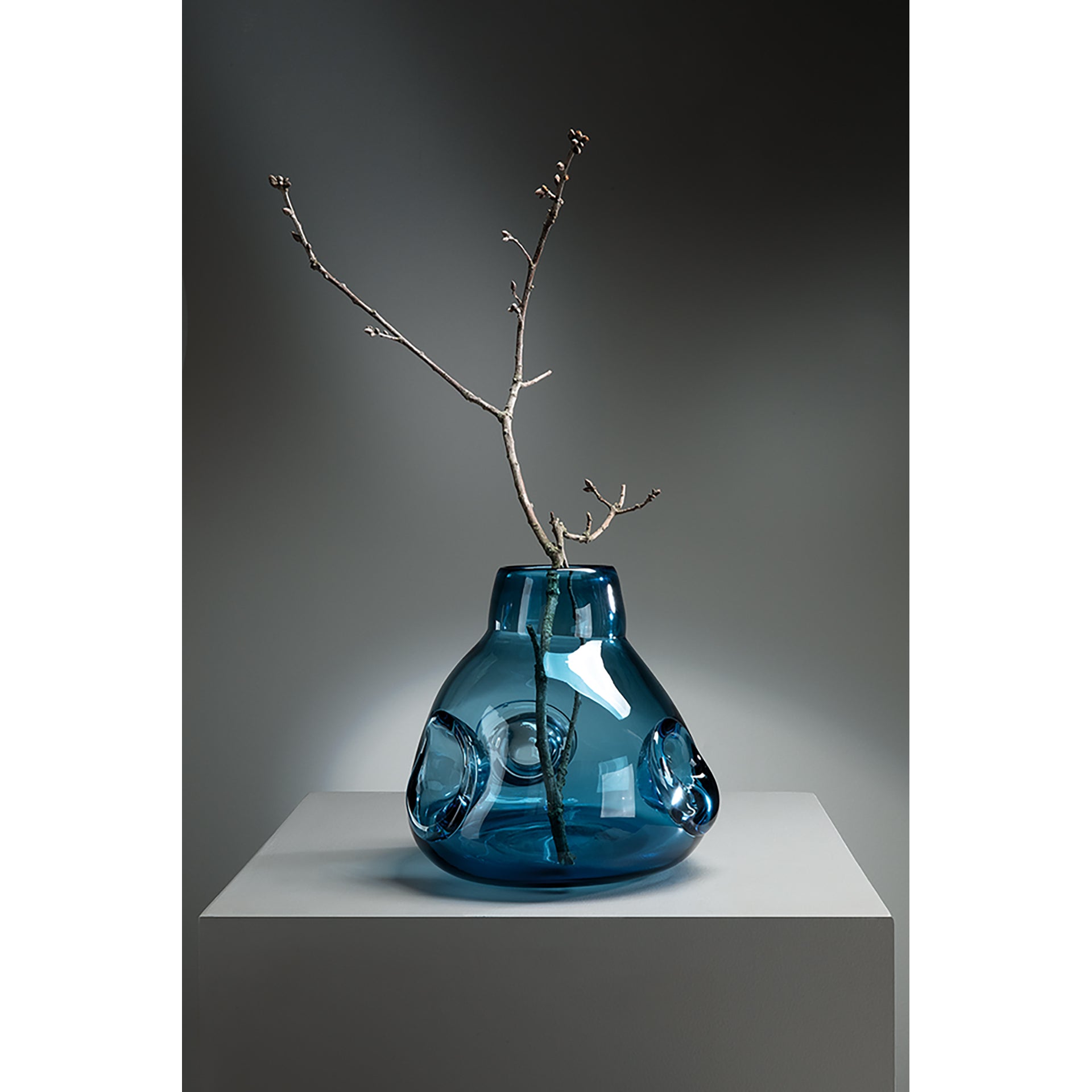 JARVEN Glasvase blau