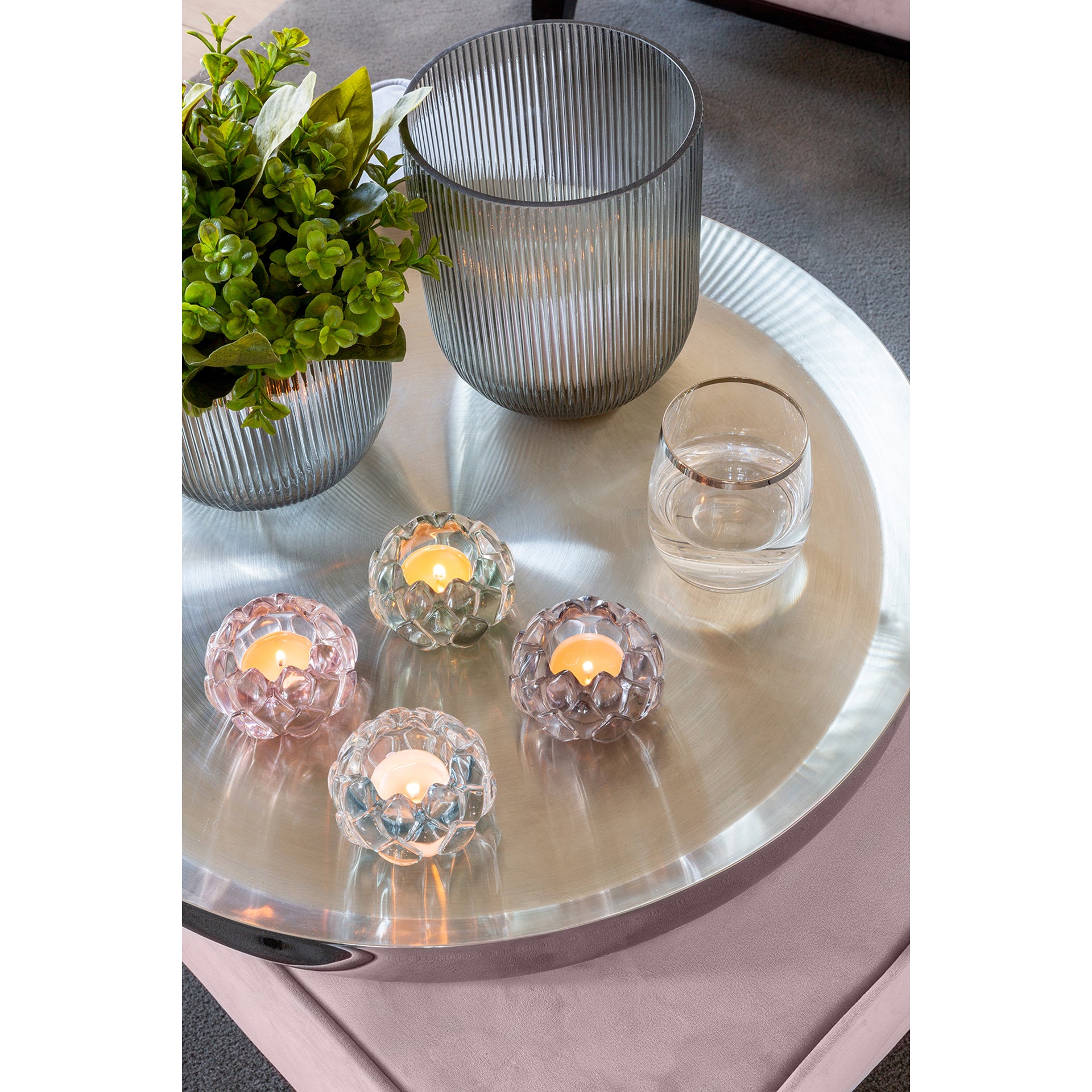 LOTTA Teelichthalter grau