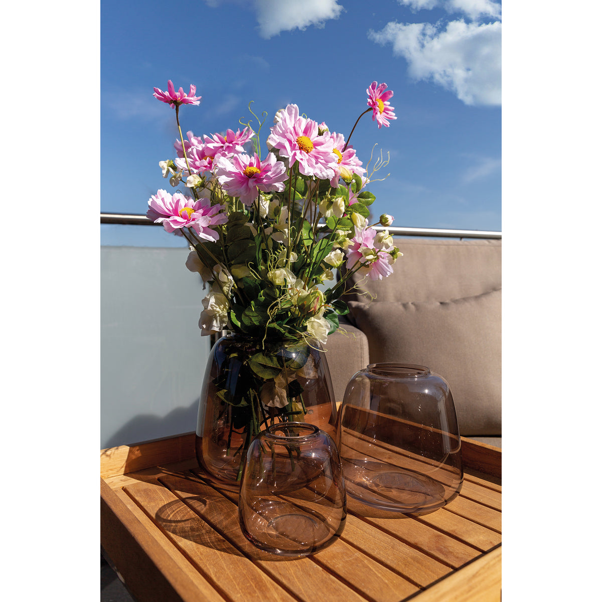 SUNDAY Vase grau