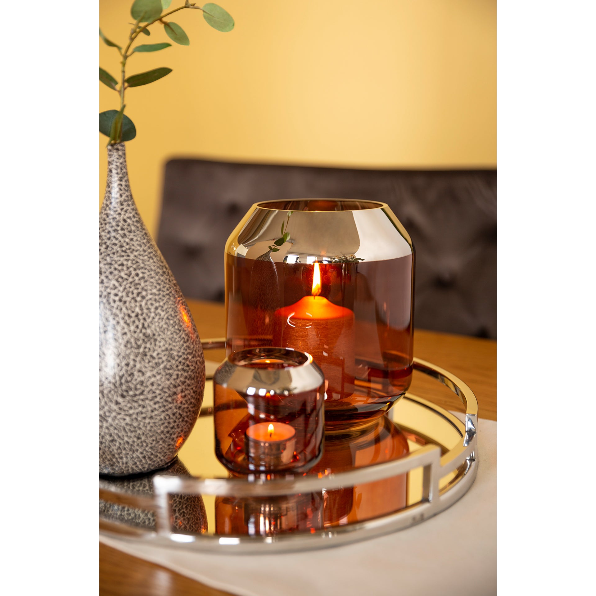 SMILLA Vase silberfarben