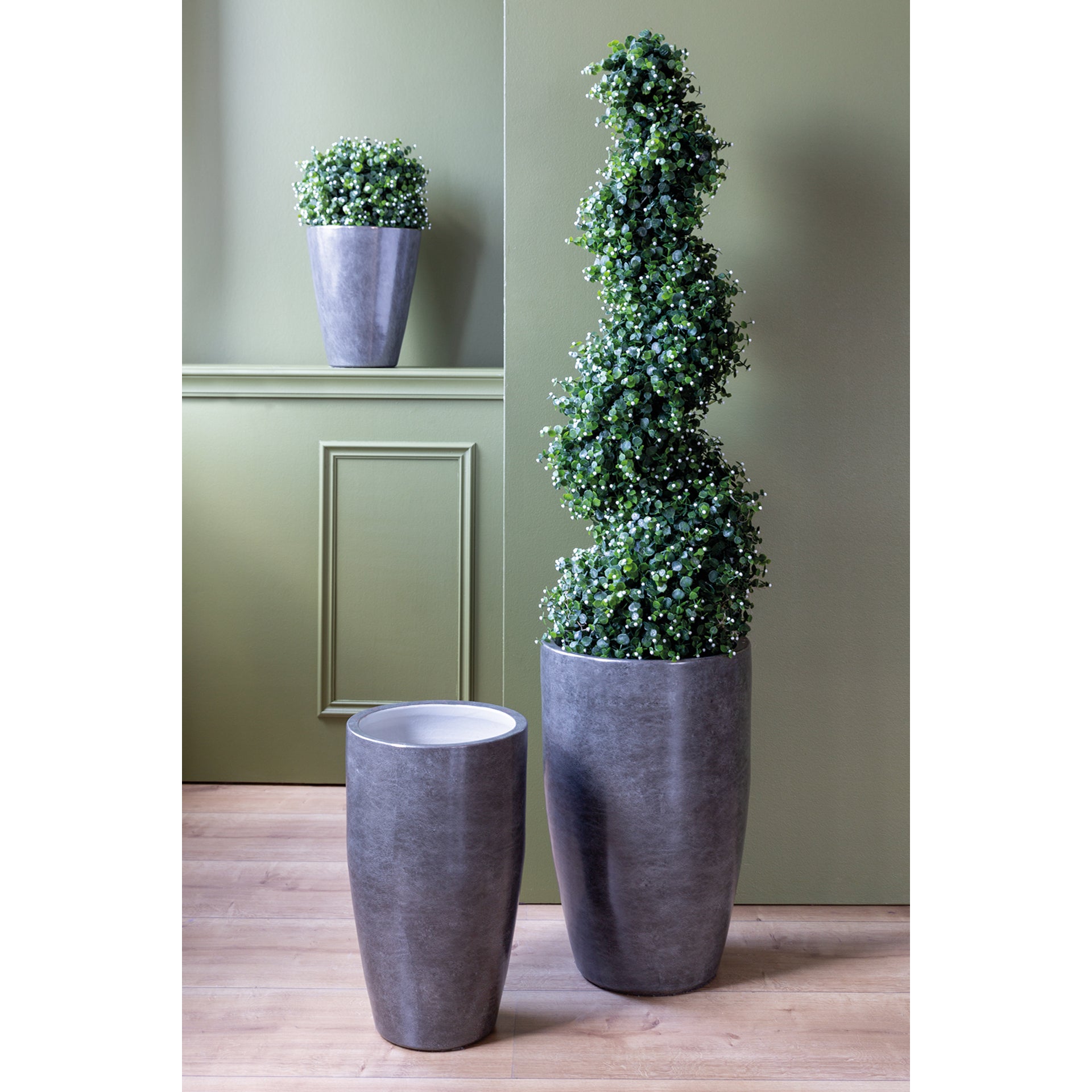 MELUA Vase silberfarben