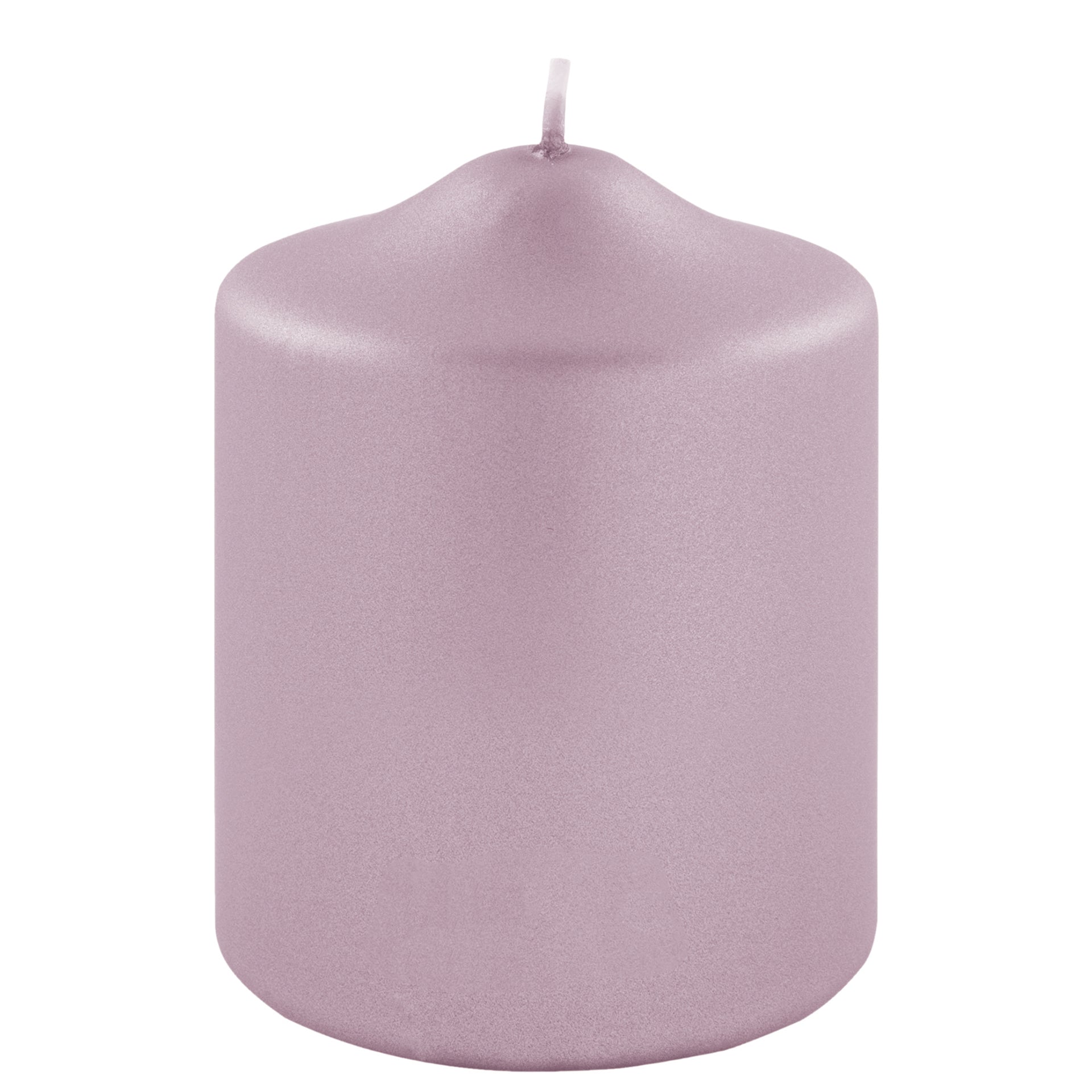 CANDLE metallic Stumpenkerze rose