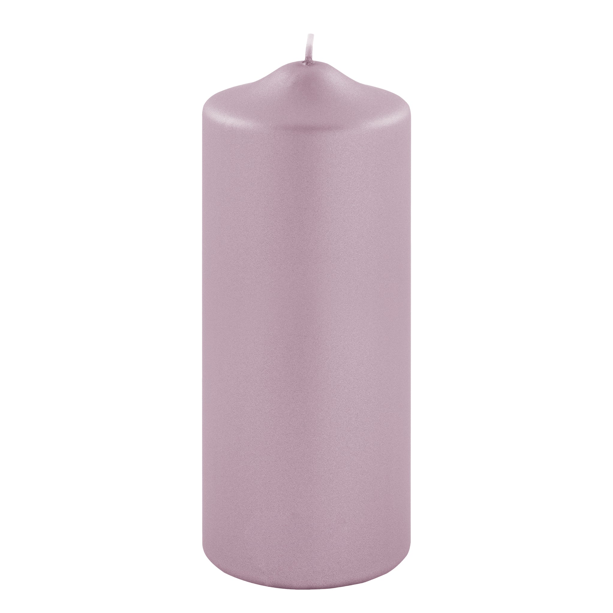 CANDLE metallic Stumpenkerze rose