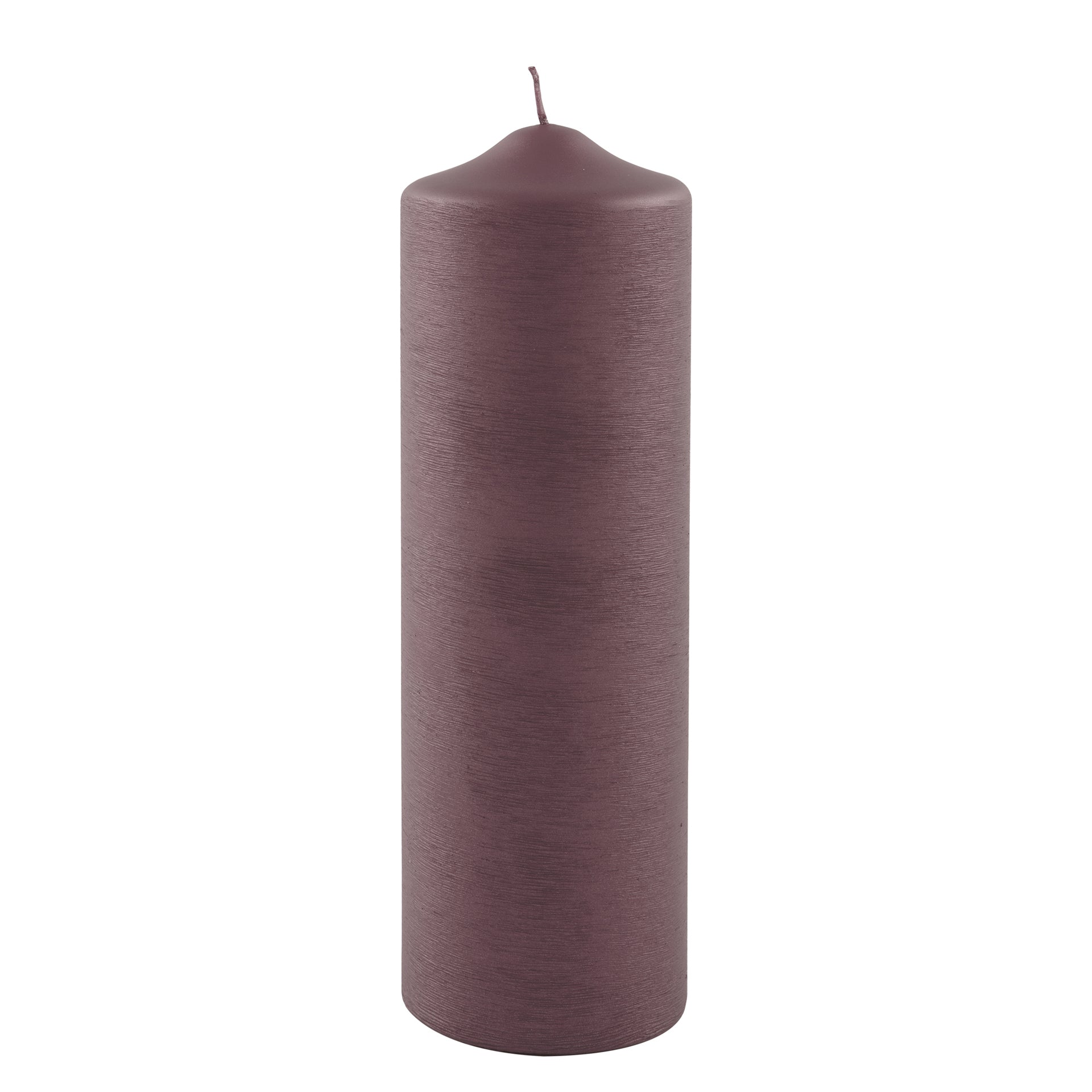 CANDLE gebürstet metallic Stumpenkerze bordeaux