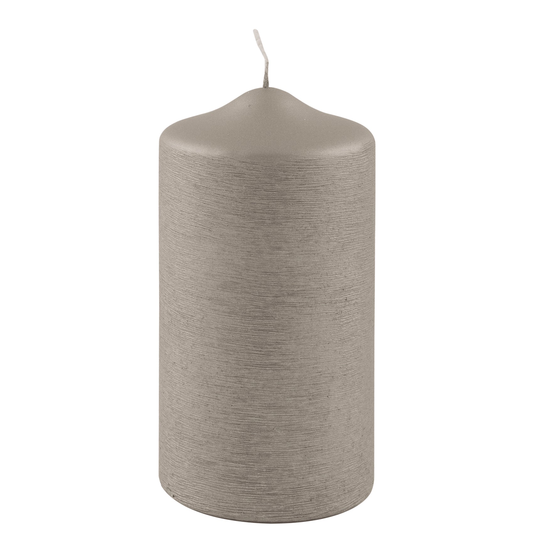 CANDLE gebürstet metallic Stumpenkerze stein