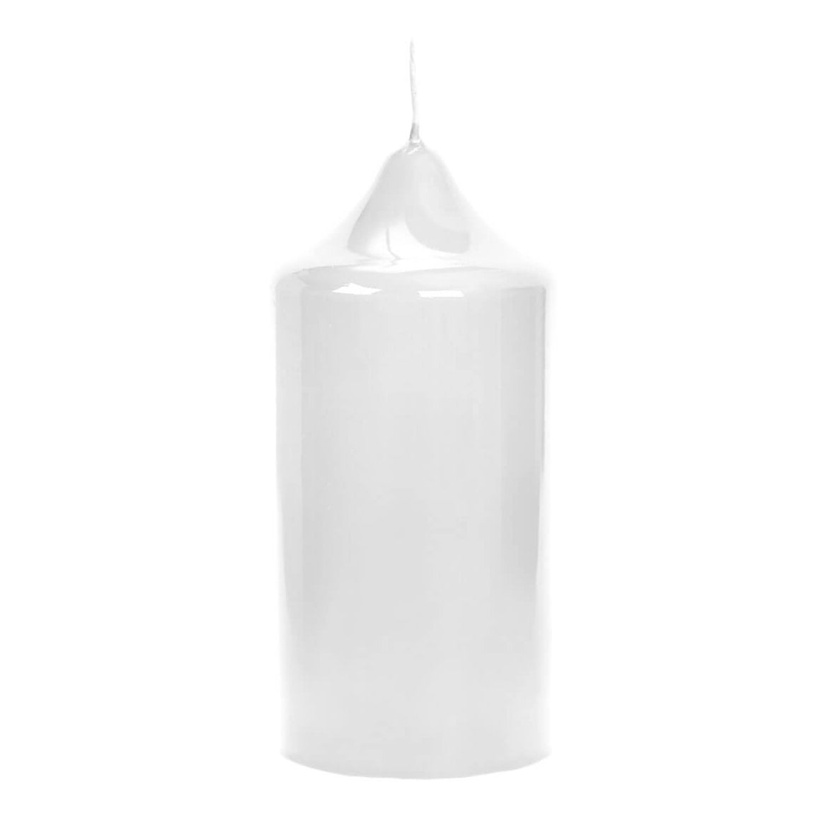 CANDLE gelackte Stumpenkerze weiß