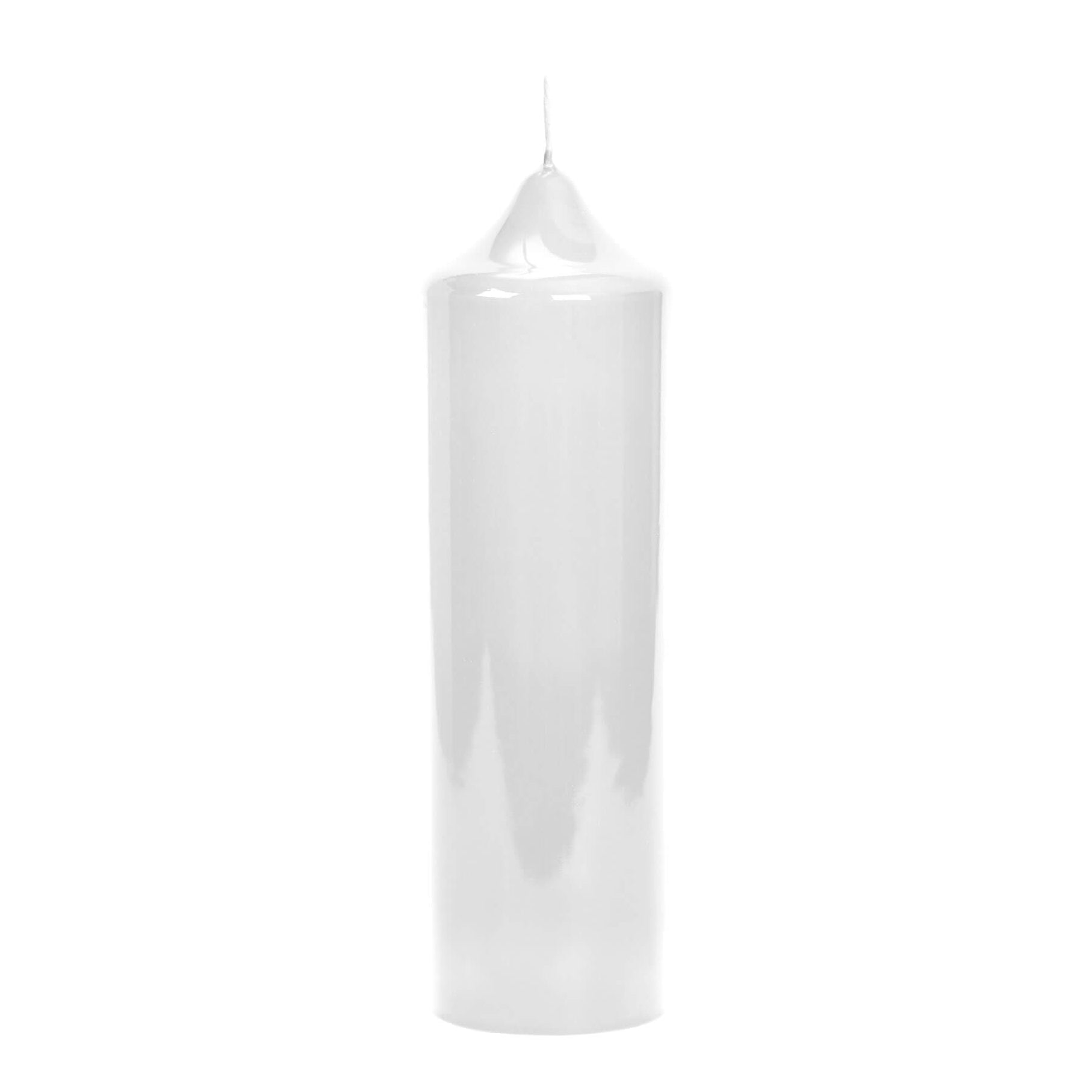 CANDLE gelackte Stumpenkerze weiß