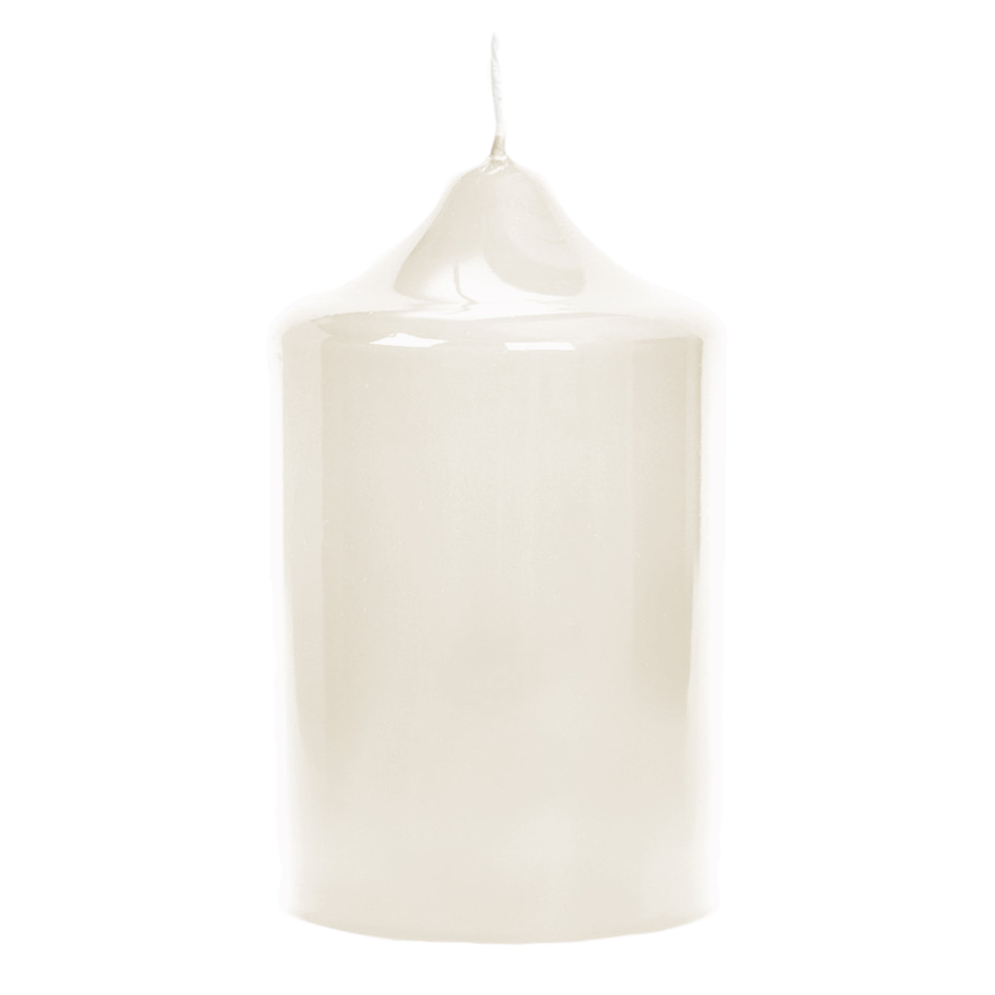 CANDLE gelackte Stumpenkerze creme