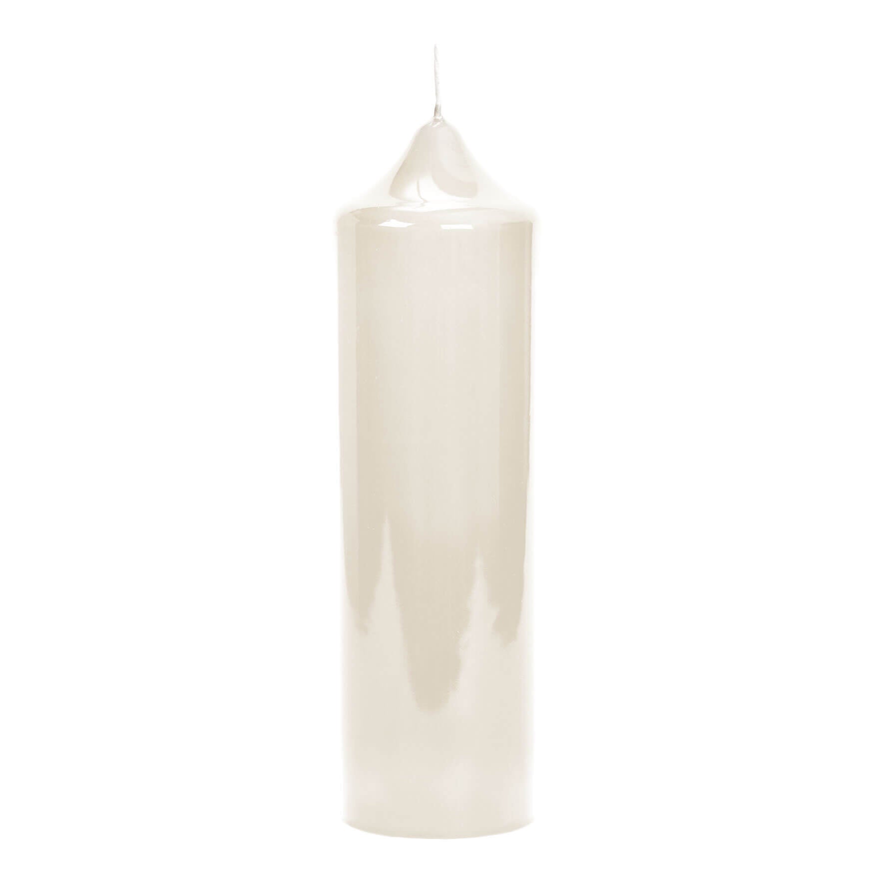 CANDLE gelackte Stumpenkerze creme