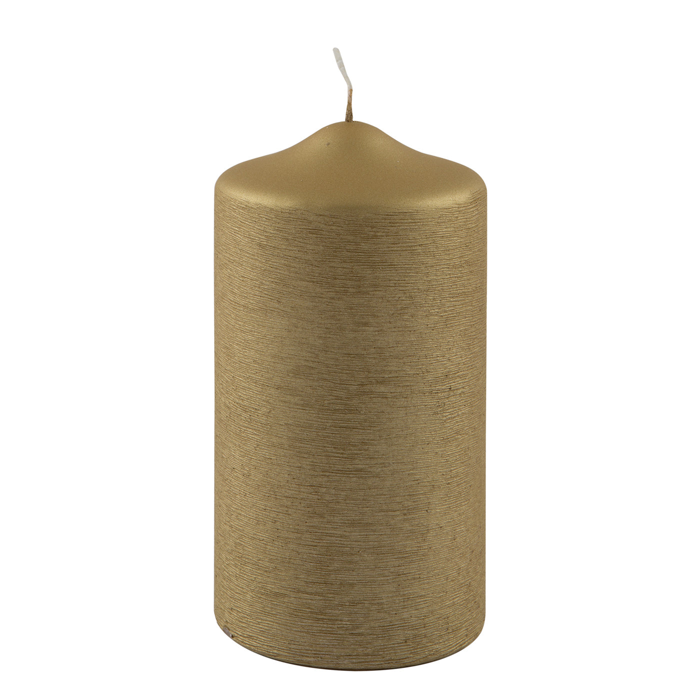 CANDLE gebürstet metallic Stumpenkerze goldfarben