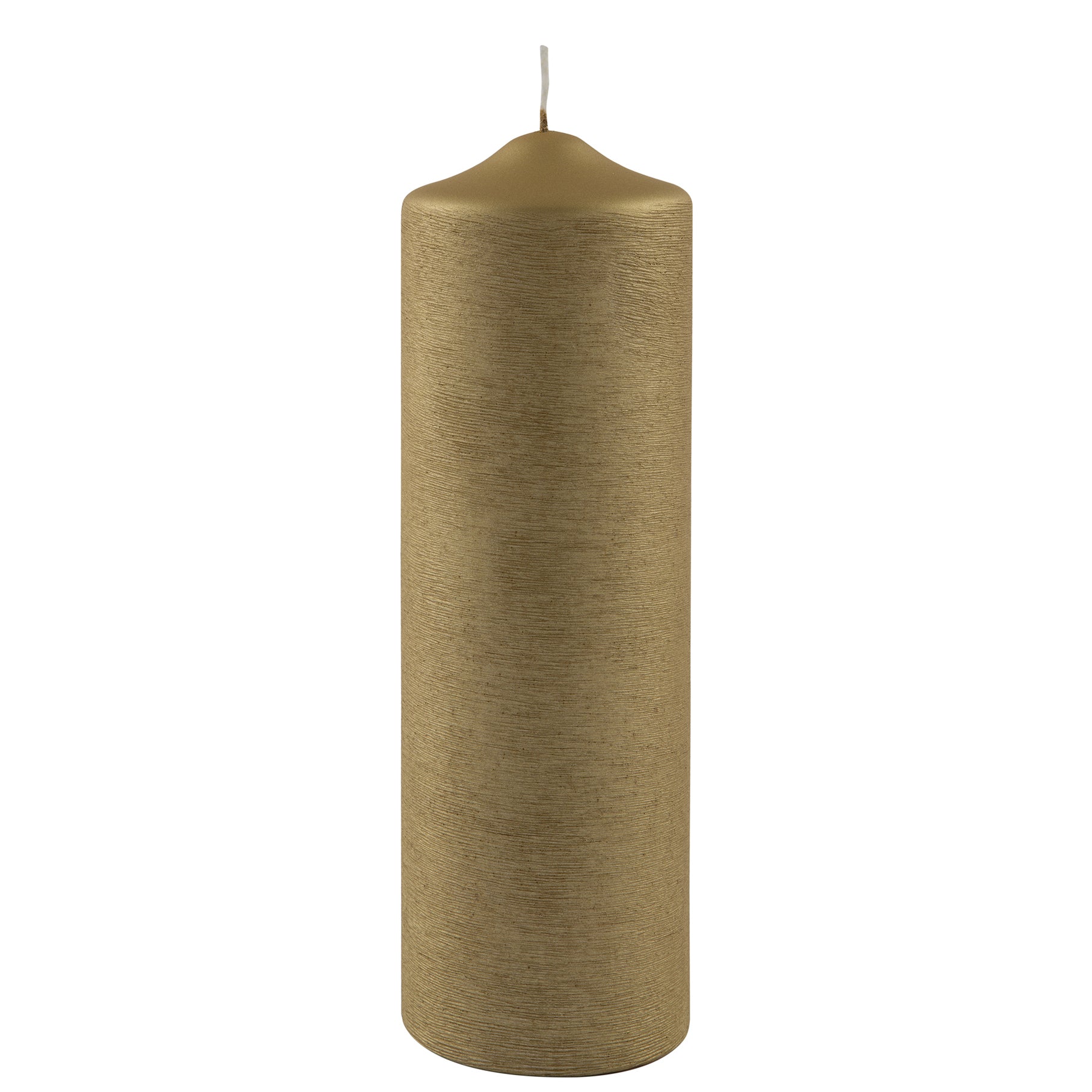 CANDLE gebürstet metallic Stumpenkerze goldfarben