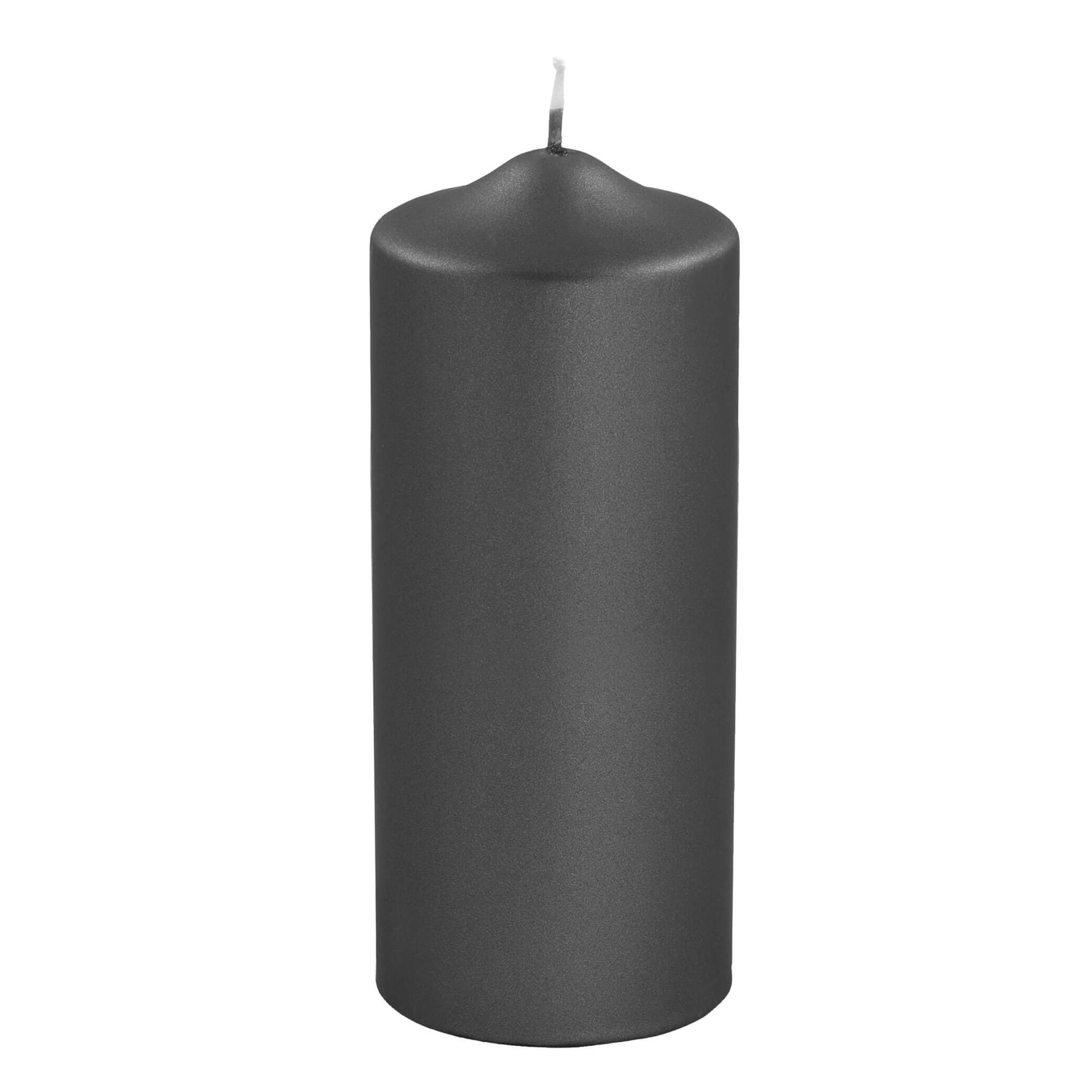 CANDLE metallic Stumpenkerze schwarz