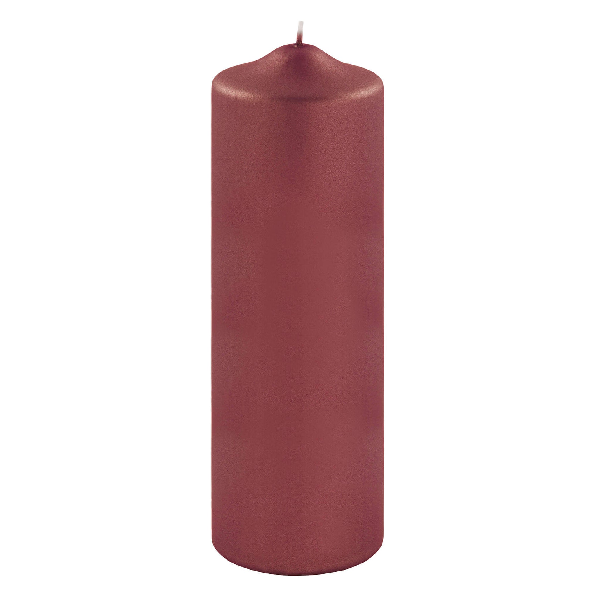 CANDLE metallic Stumpenkerze dunkelrot