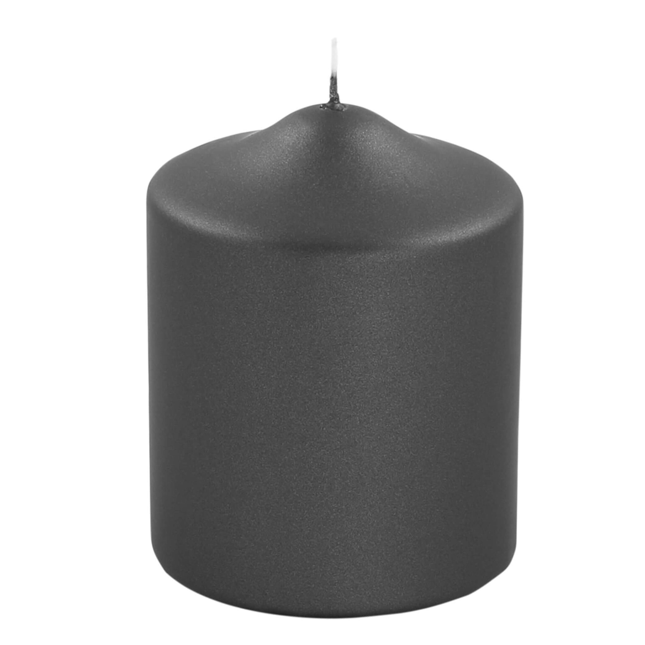 CANDLE metallic Stumpenkerze schwarz