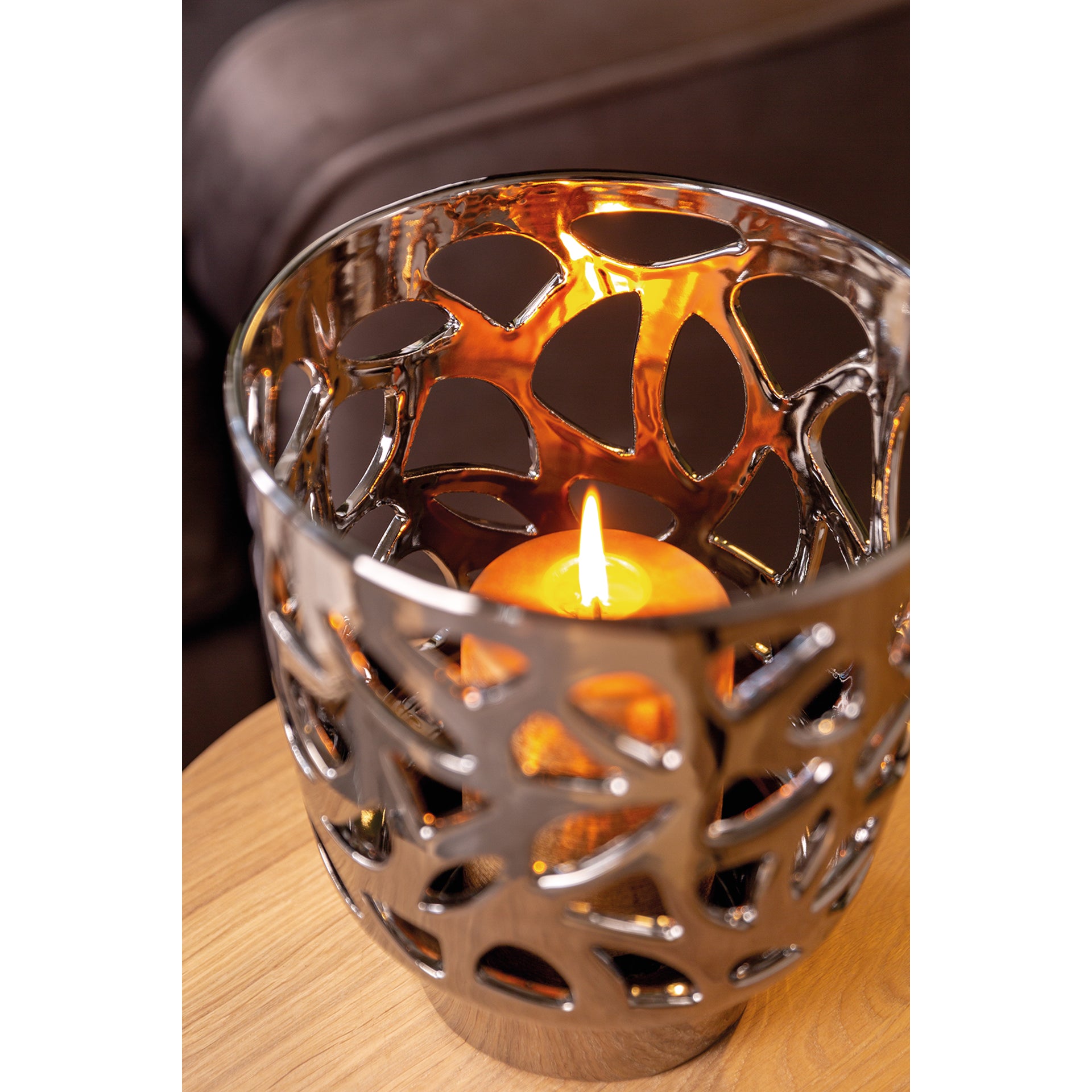 EVITA Windlicht silberfarben