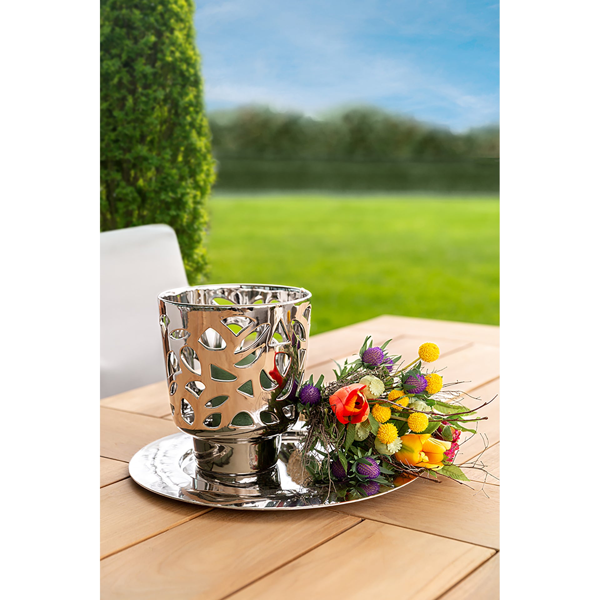 EVITA Windlicht silberfarben