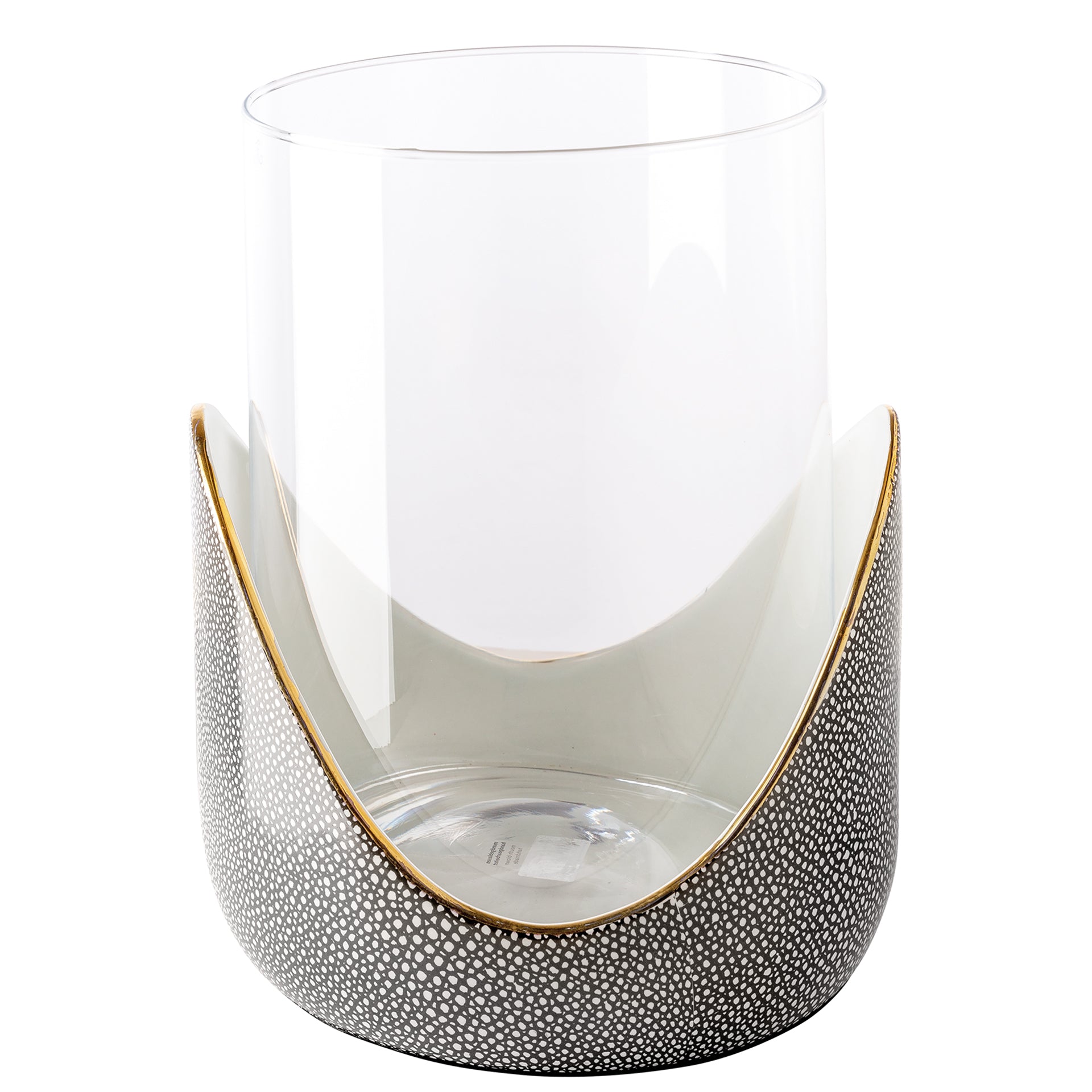 ONDA Windlicht mit Glas weiß