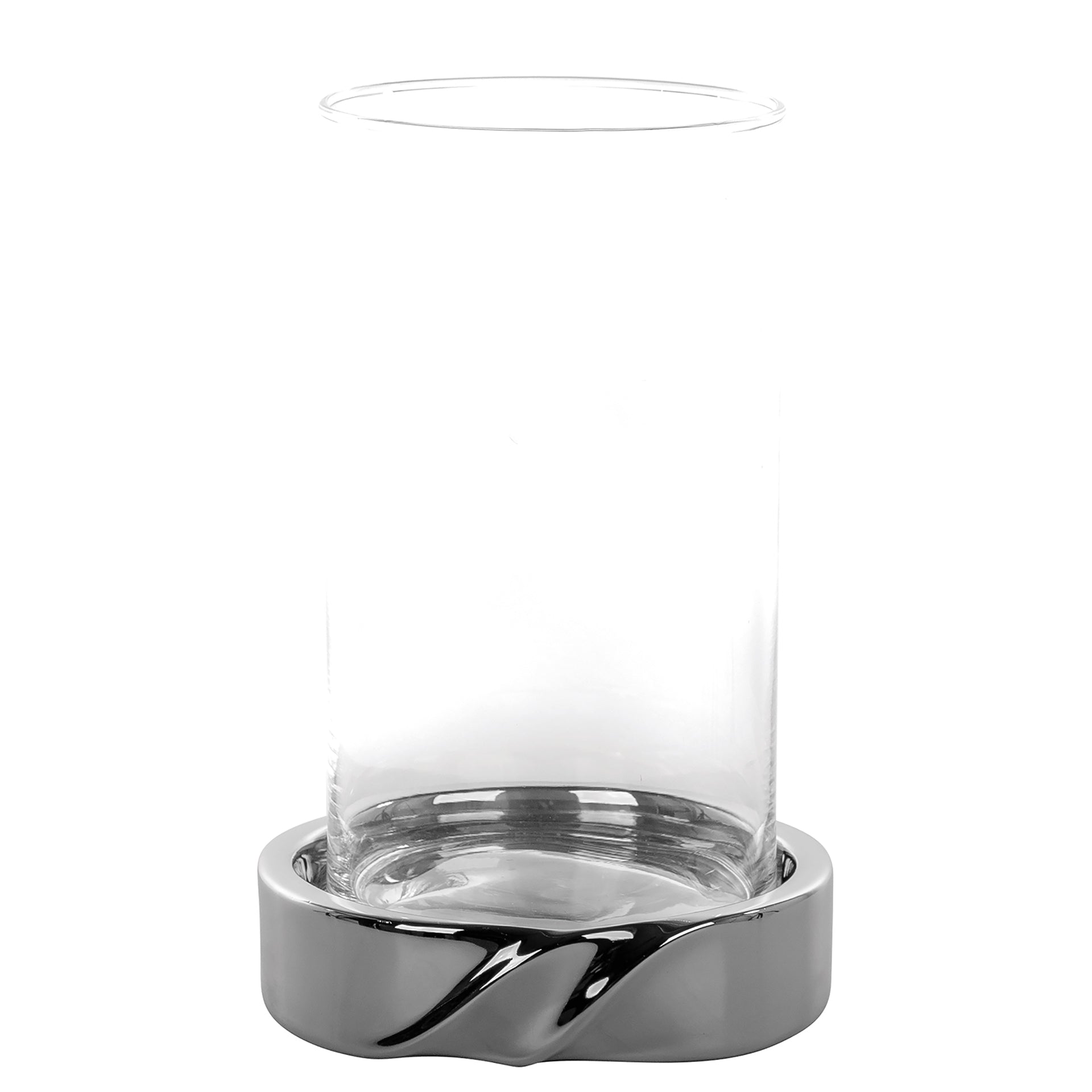 LE DECOR Windlicht mit Glas silberfarben