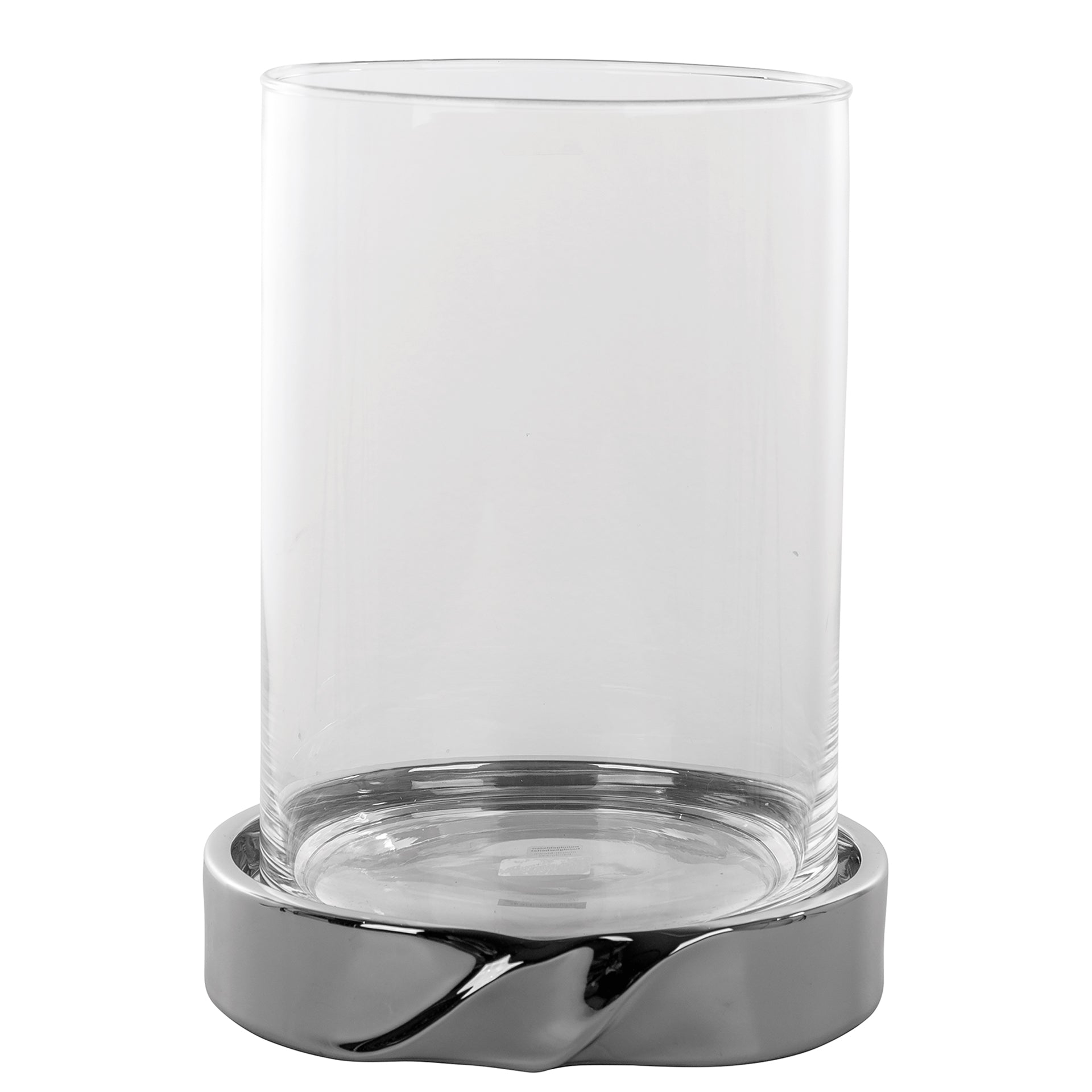 LE DECOR Windlicht mit Glas silberfarben