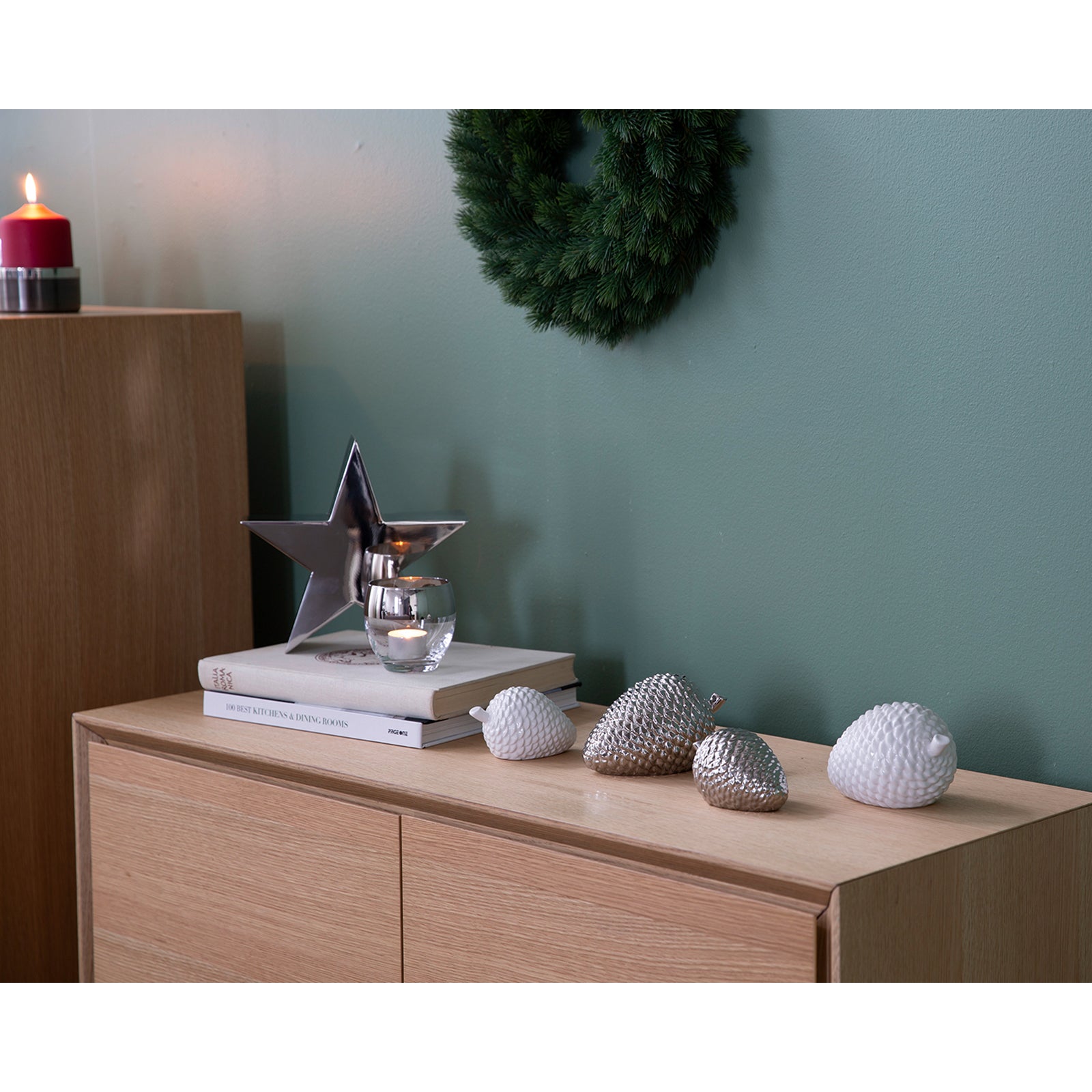 CONE Deko Zapfen silberfarben