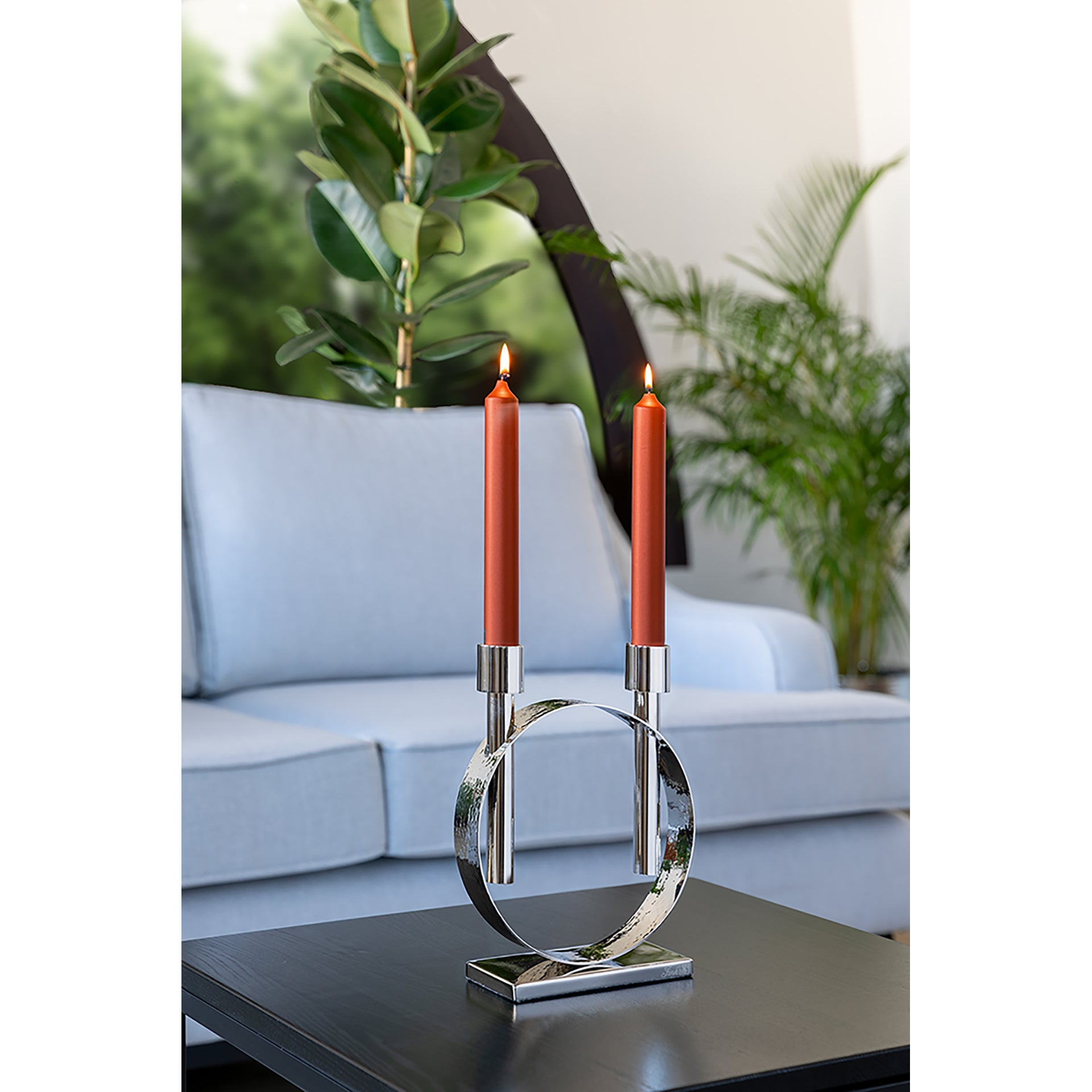 CARPIO Leuchter, 2-flammig silberfarben