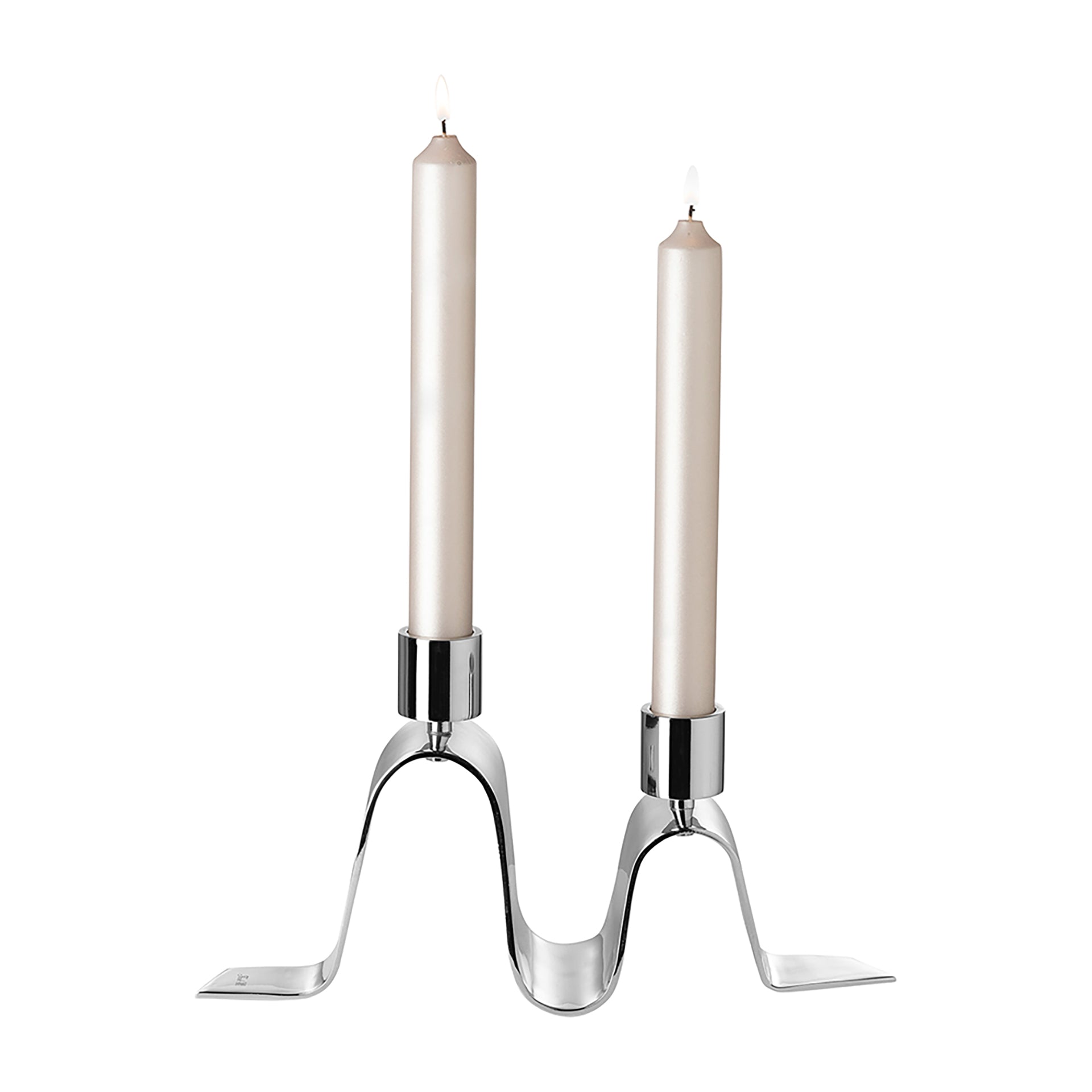 HILARA Leuchter, 2-flammig silberfarben