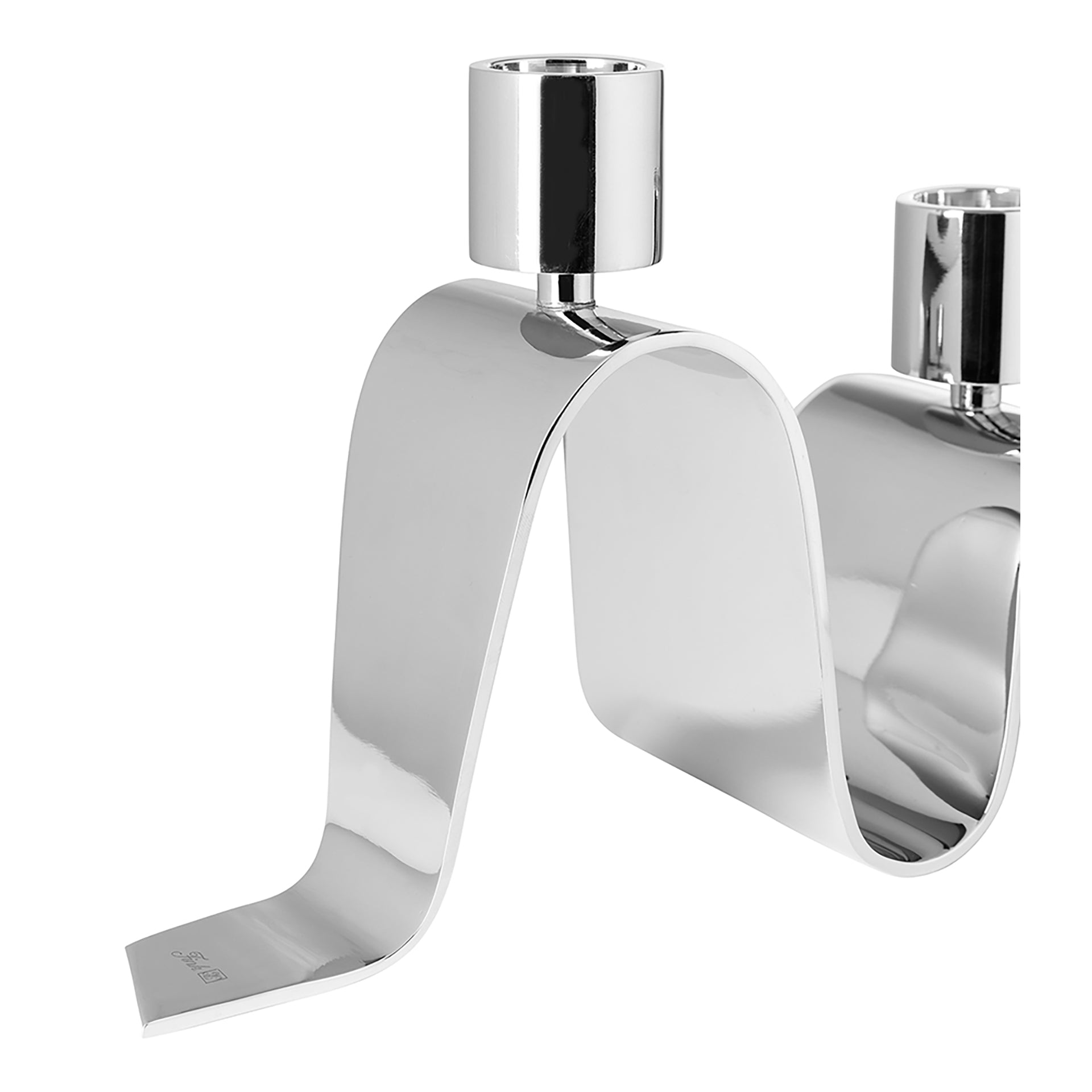 HILARA Leuchter, 2-flammig silberfarben