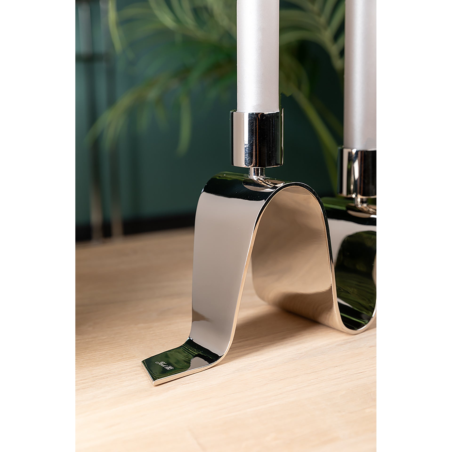 HILARA Leuchter, 2-flammig silberfarben