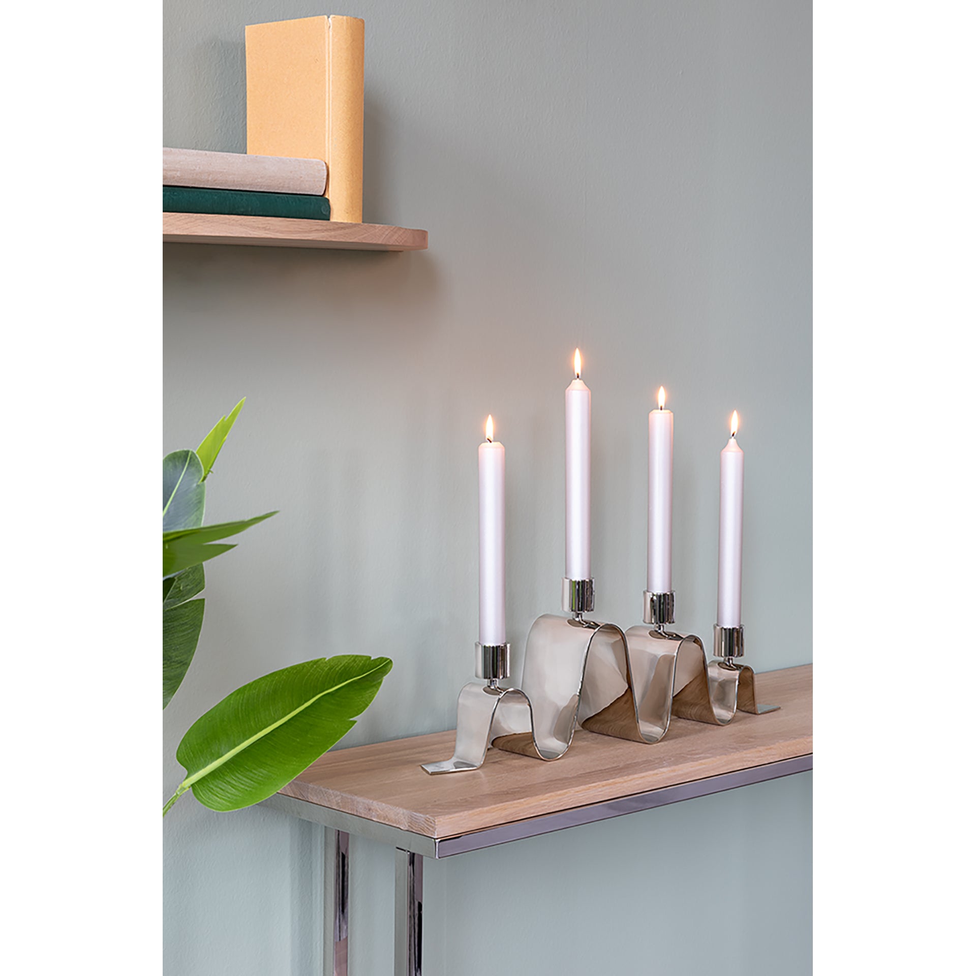 HILARA Leuchter, 4-flammig silberfarben