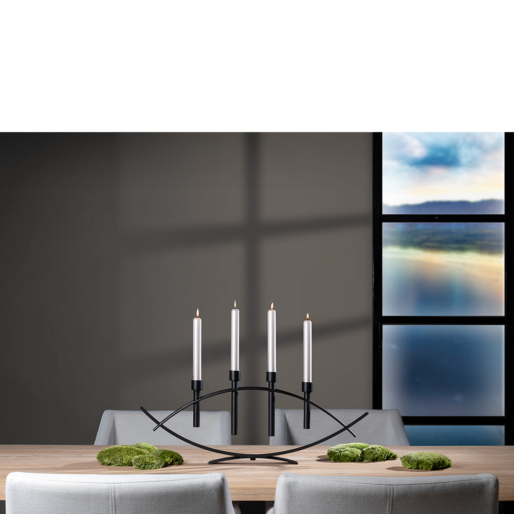 ARCO Leuchter, 4-flammig schwarz