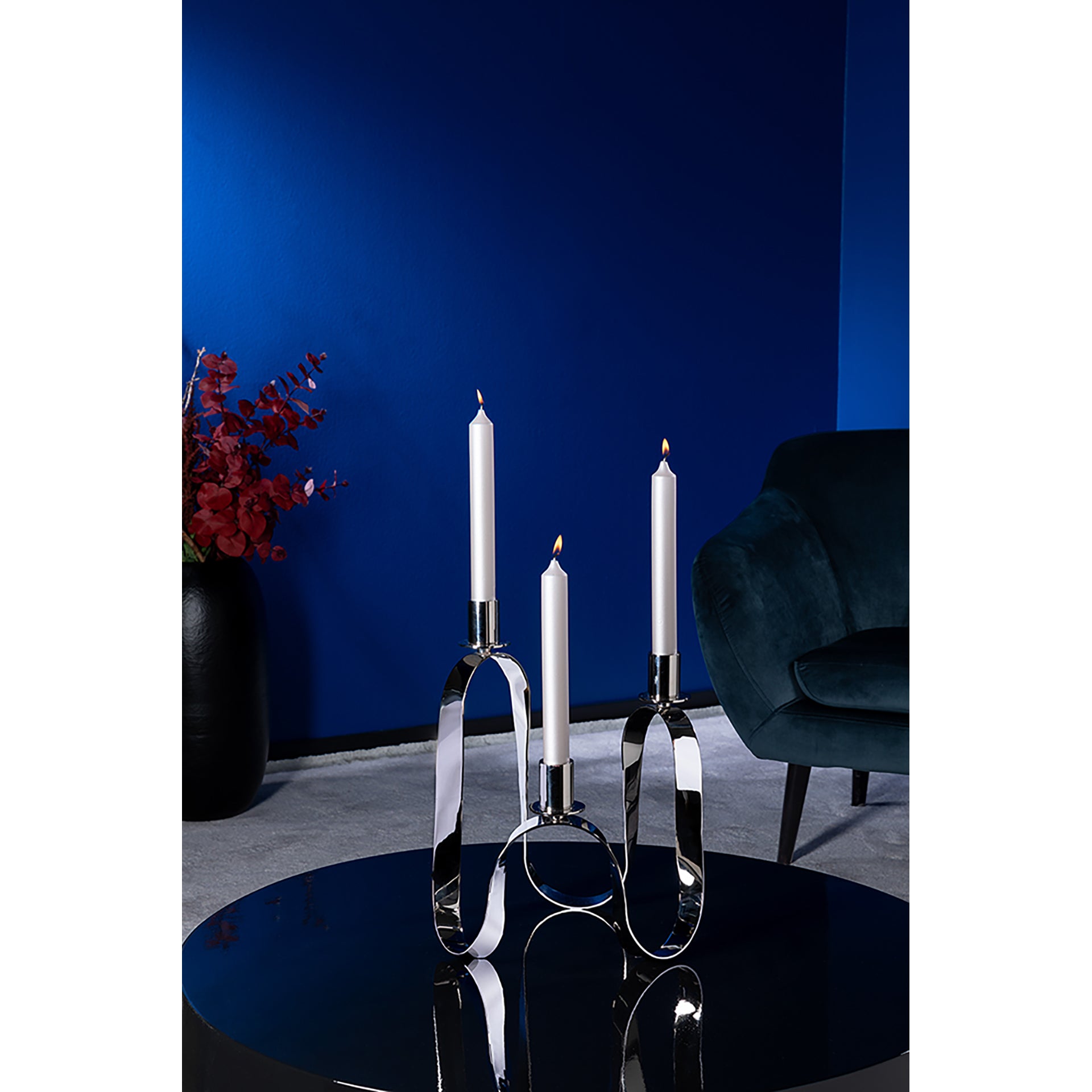 RIVER Leuchter, 3-flammig silberfarben