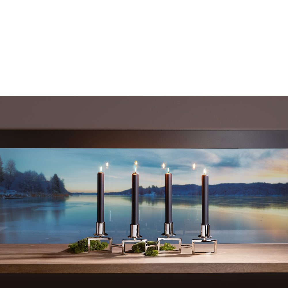 HOMMAGE Leuchter, 4-flammig silberfarben