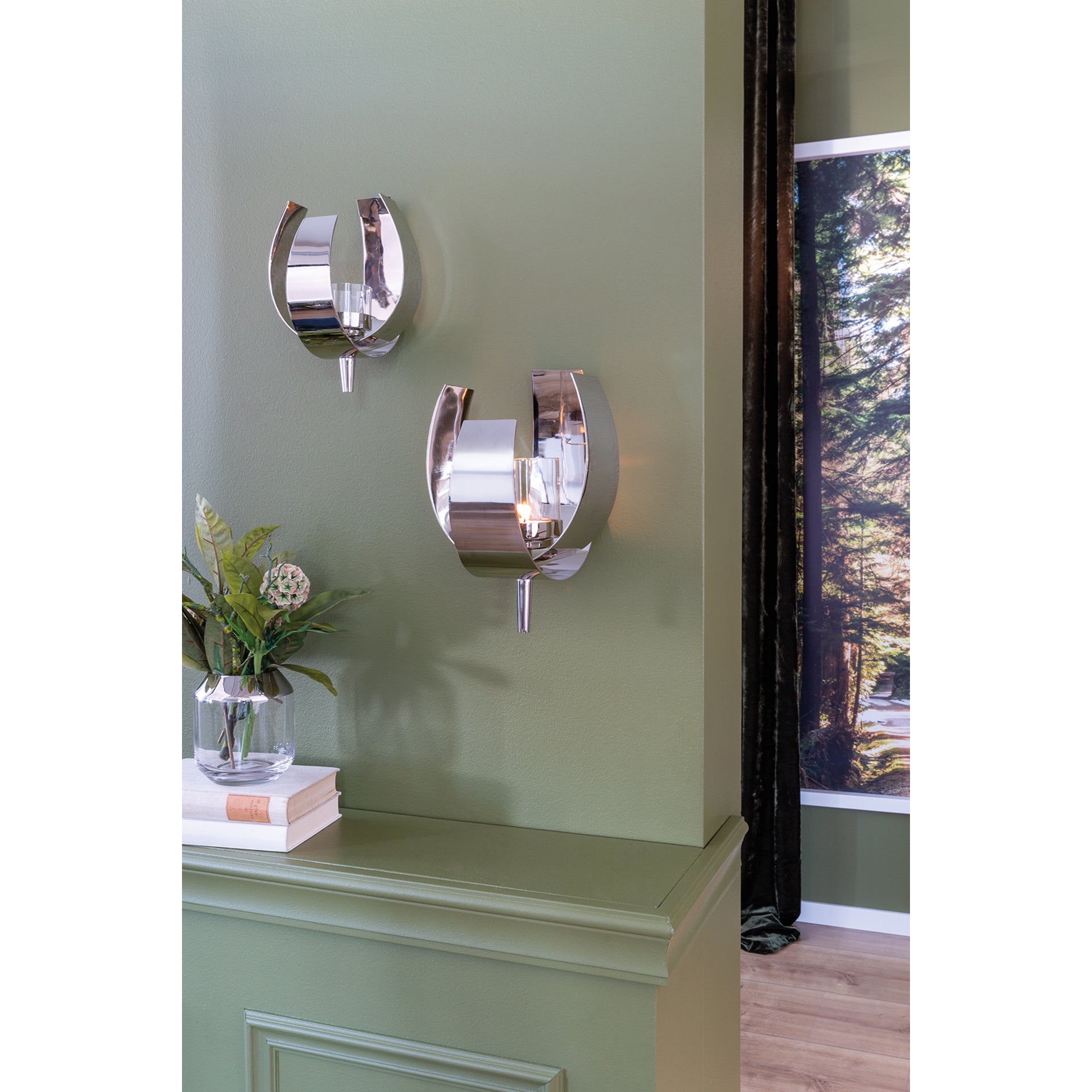 AMALIA Wandleuchter silberfarben