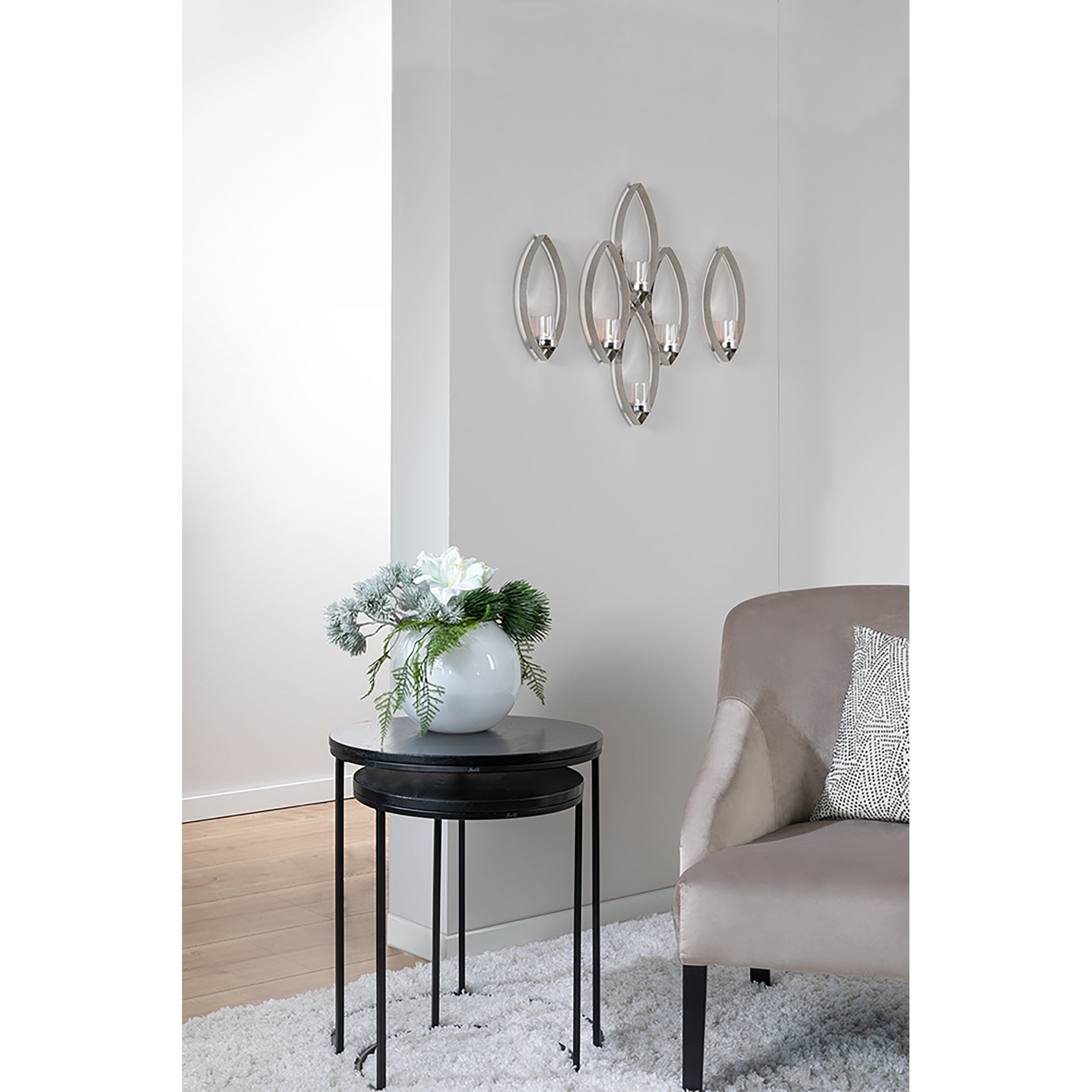 MARUF Teelichthalter silberfarben