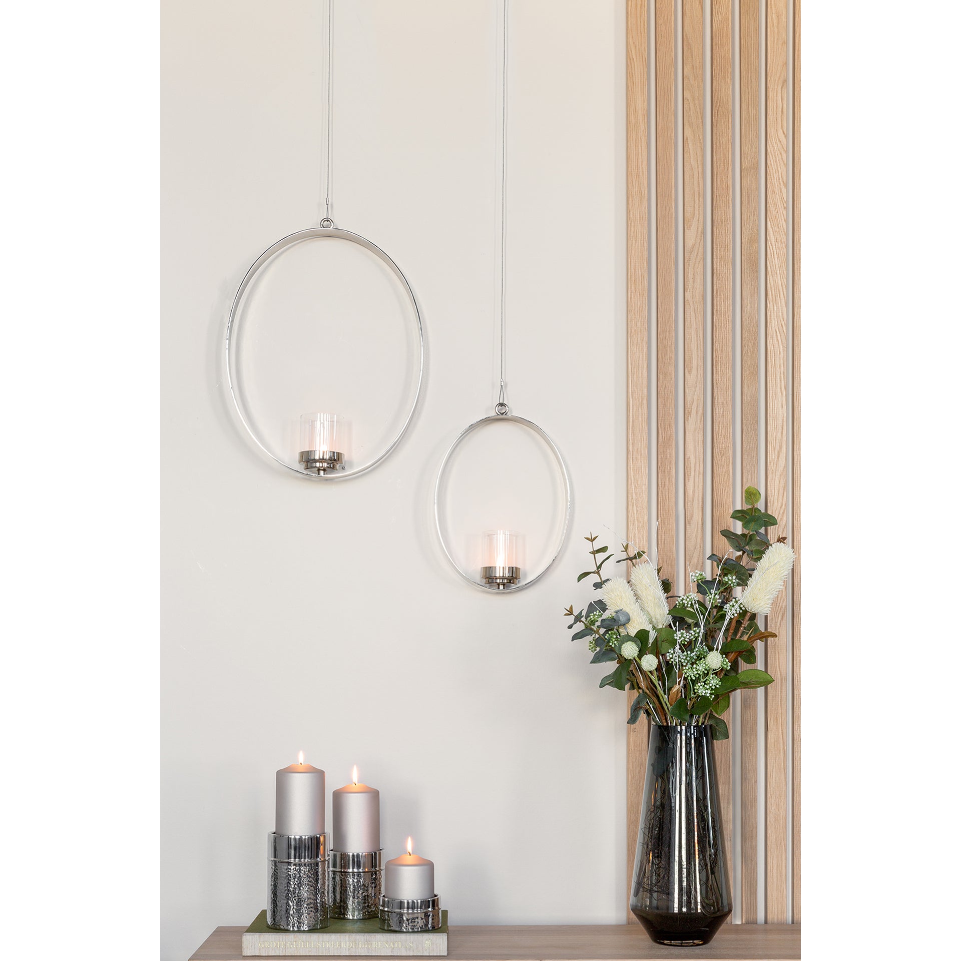 SABINA Teelichthalter silberfarben