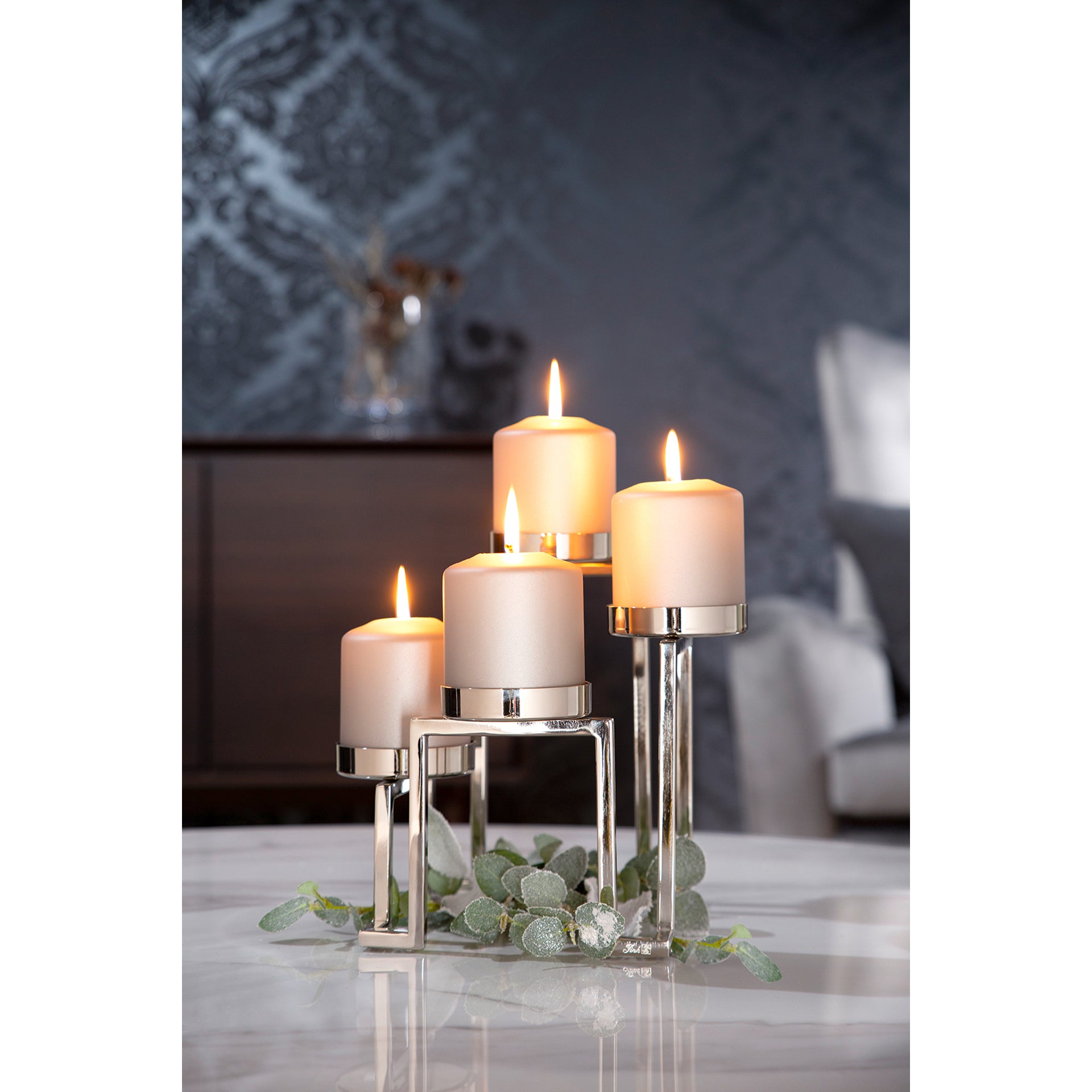 GRANT Leuchter, 4-flammig silberfarben