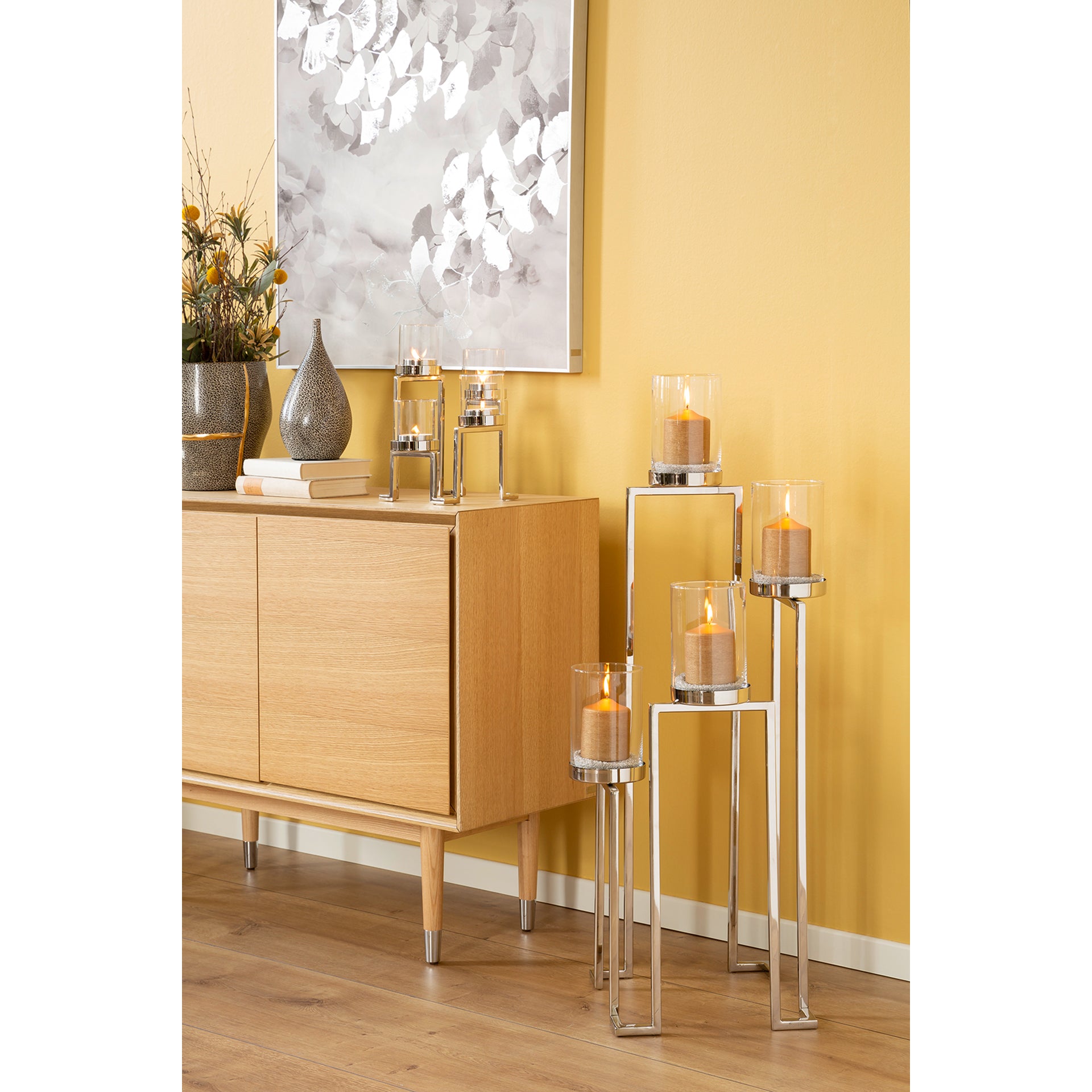 GRANT Leuchter, 4-flammig silberfarben