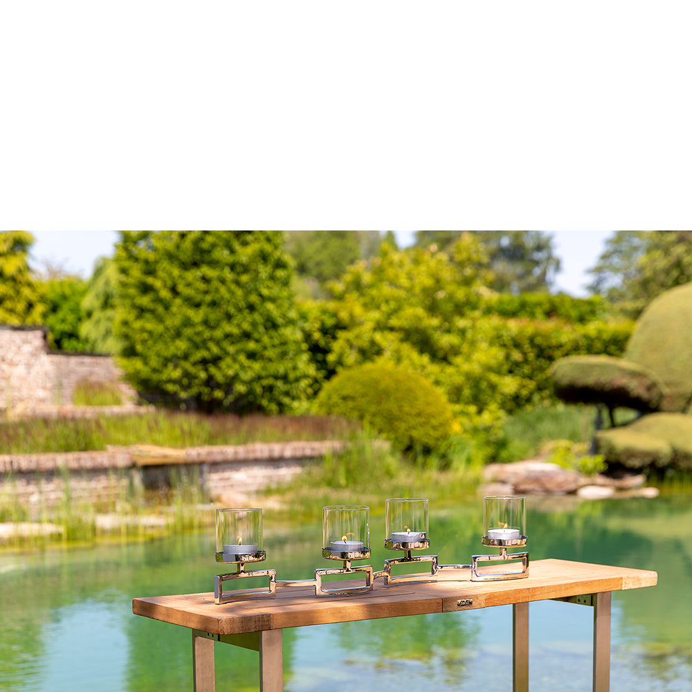 HOMMAGE Leuchter, 4-flammig silberfarben