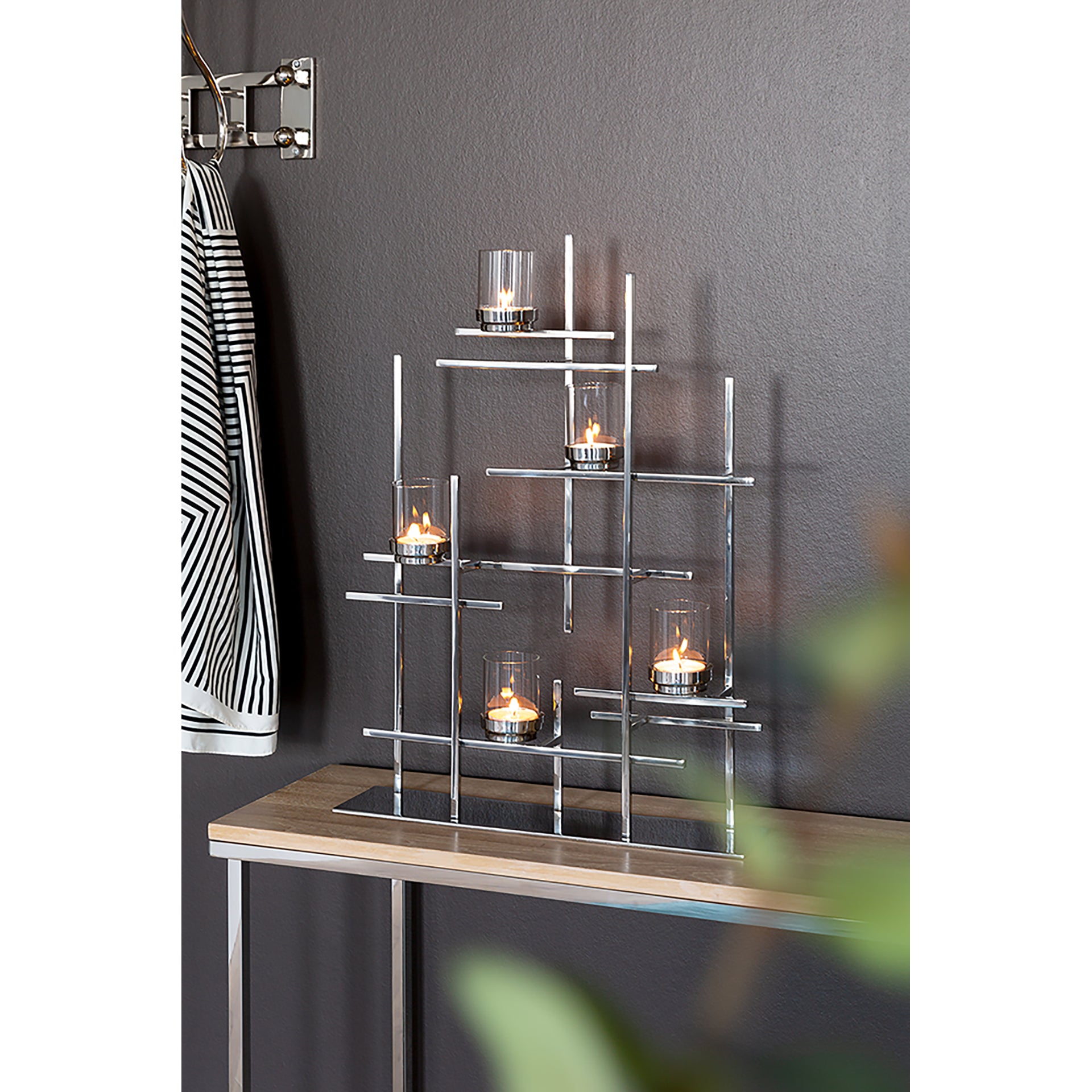 PALADIN Teelichthalter, 5-flammig silberfarben