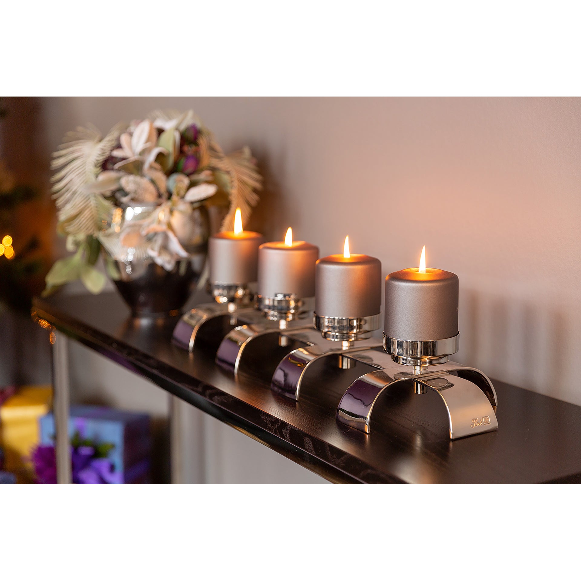 AARON Leuchter, 4-flammig silberfarben