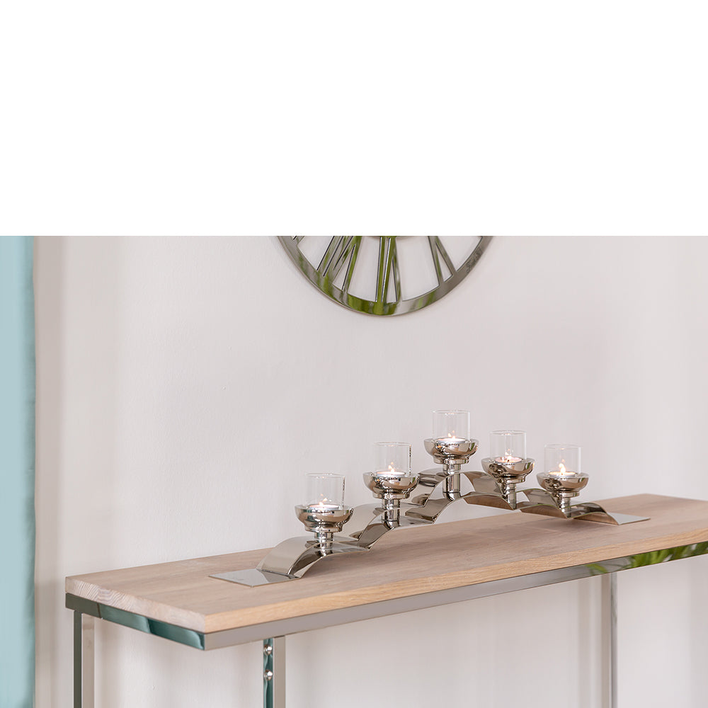 NUVOLA Leuchter, 5-flammig silberfarben