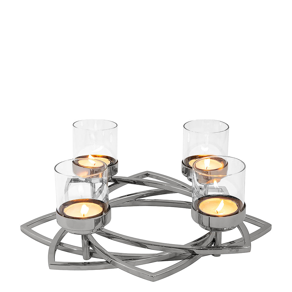 ZAPPORA Leuchter, 4-flammig silberfarben
