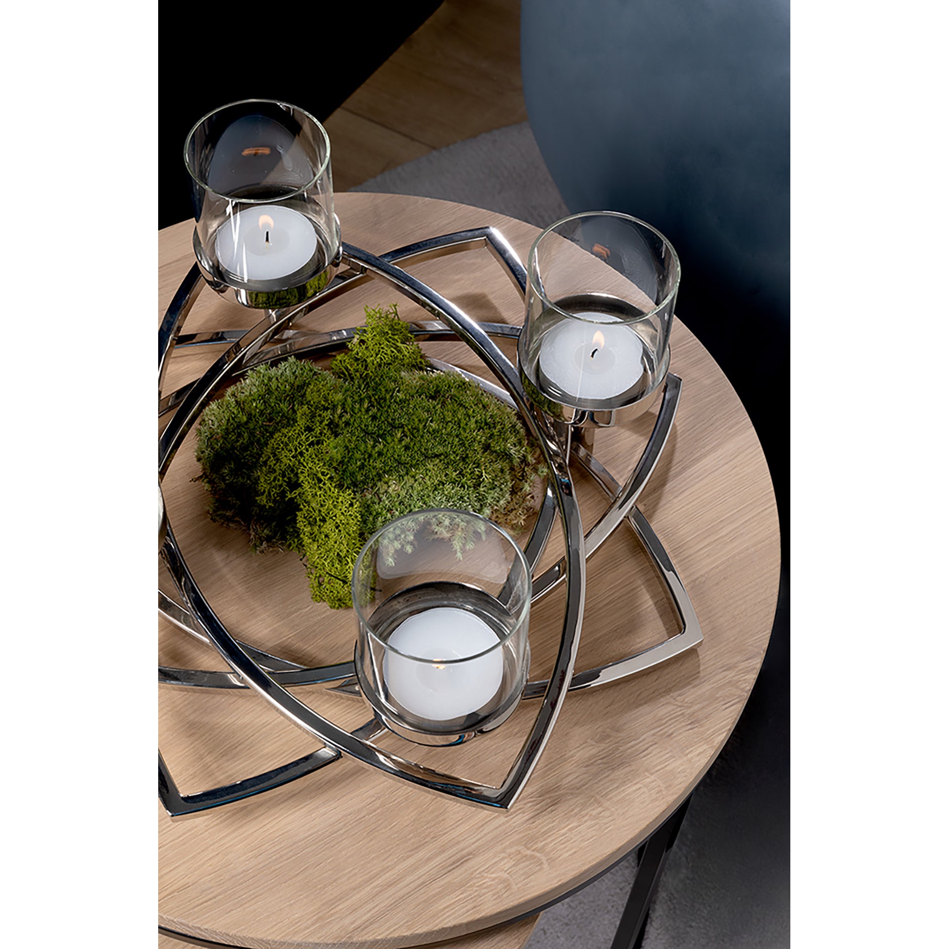 ZAPPORA Leuchter, 4-flammig silberfarben