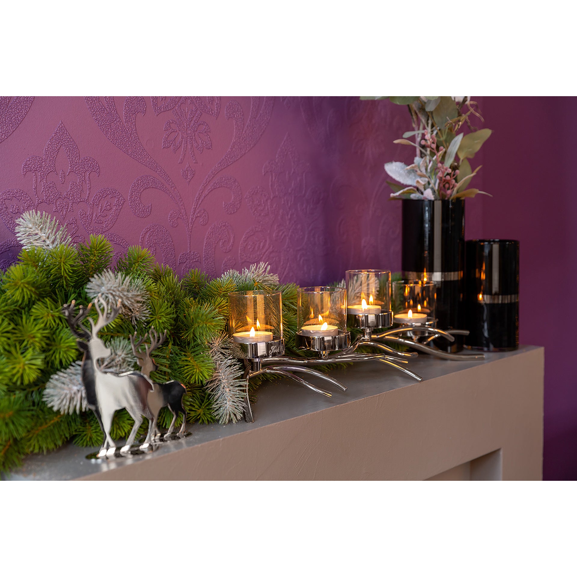 RAMUS Leuchter, 4-flammig silberfarben