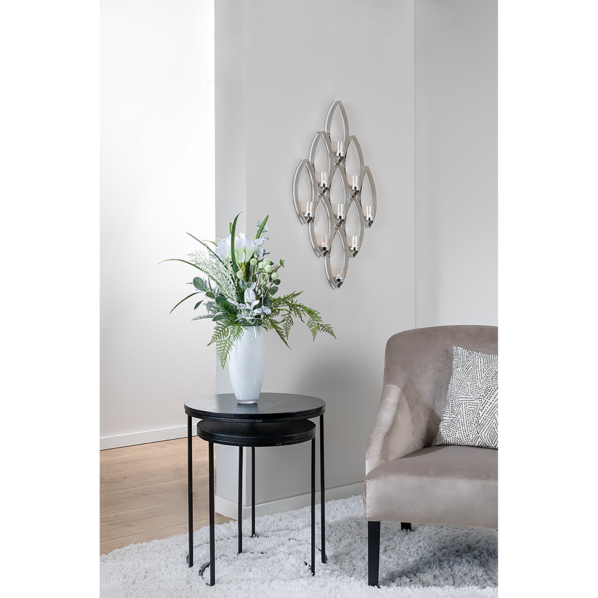 MARUF Wandleuchter silberfarben