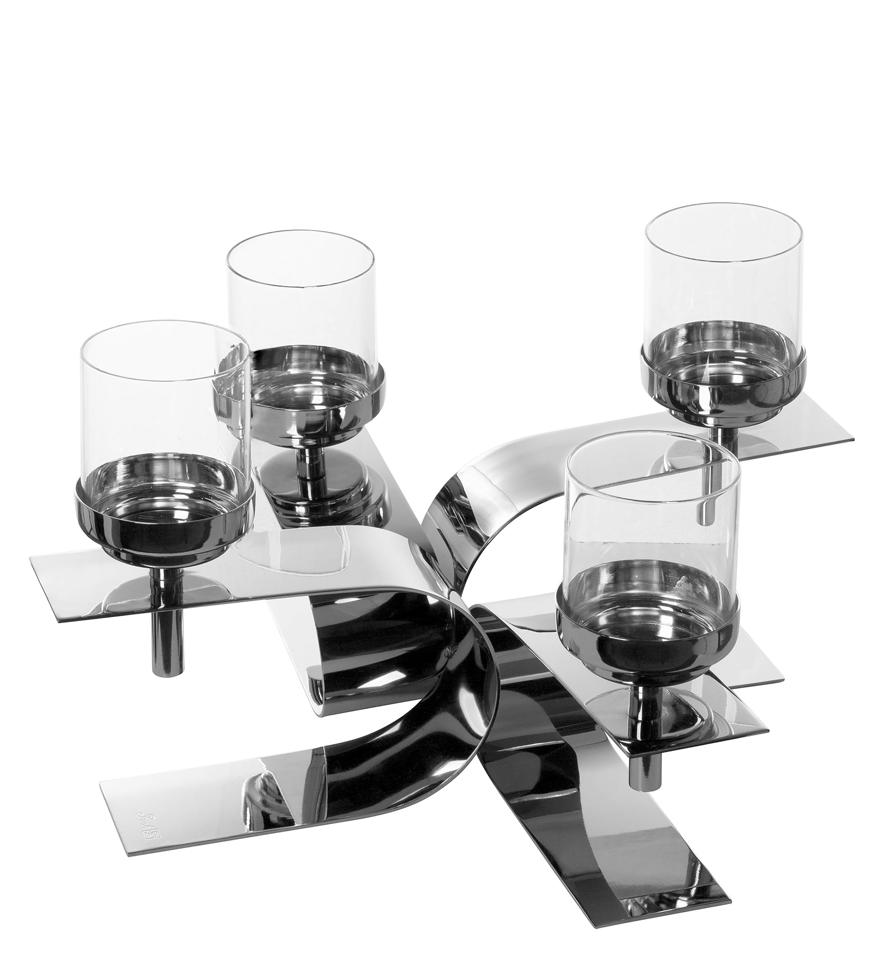 PASSIONA Leuchter, 4-flammig silberfarben