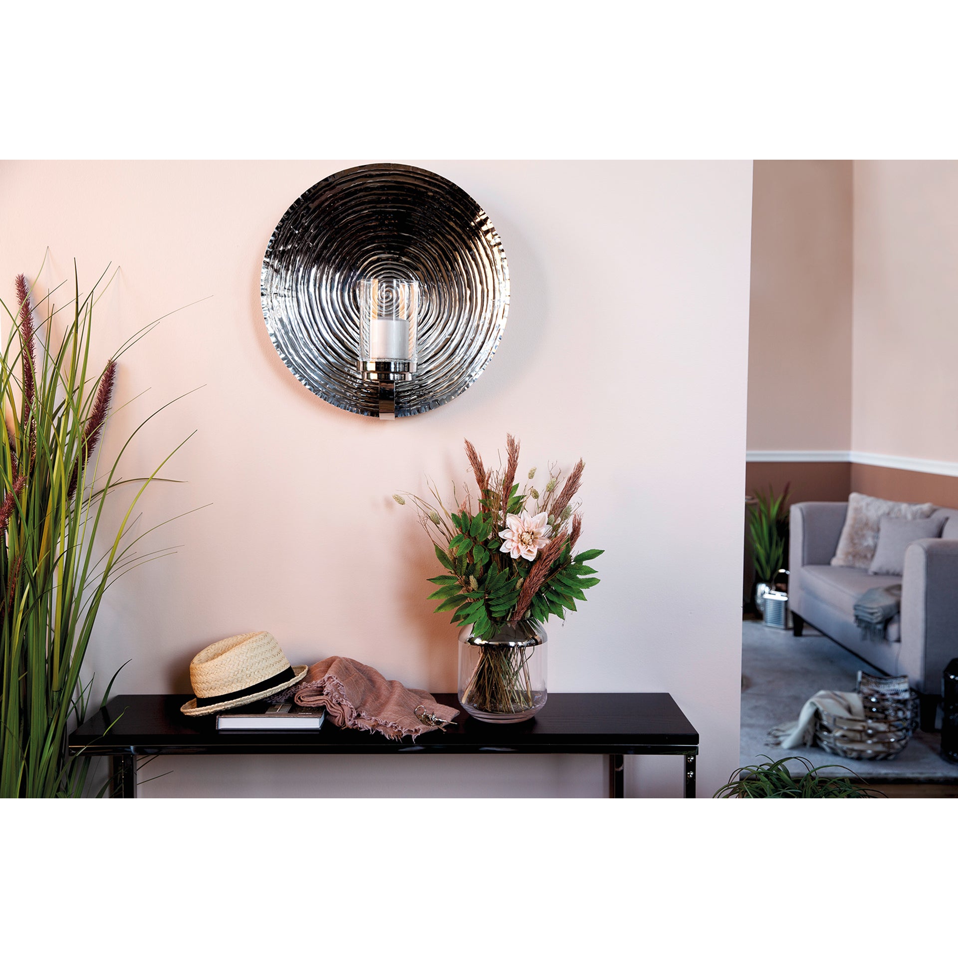 AZORA Wandleuchter silberfarben