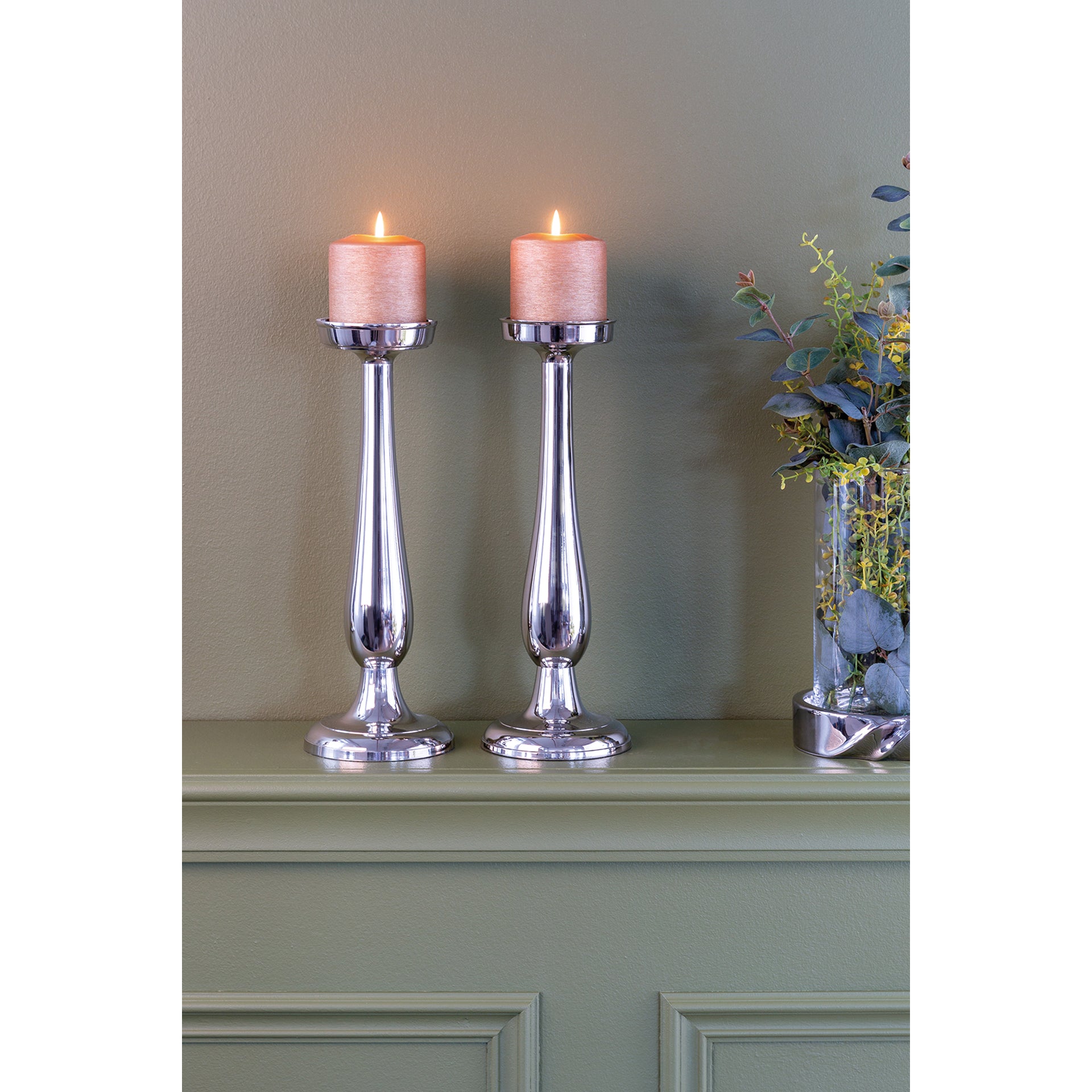 MAGENTA Leuchter silberfarben